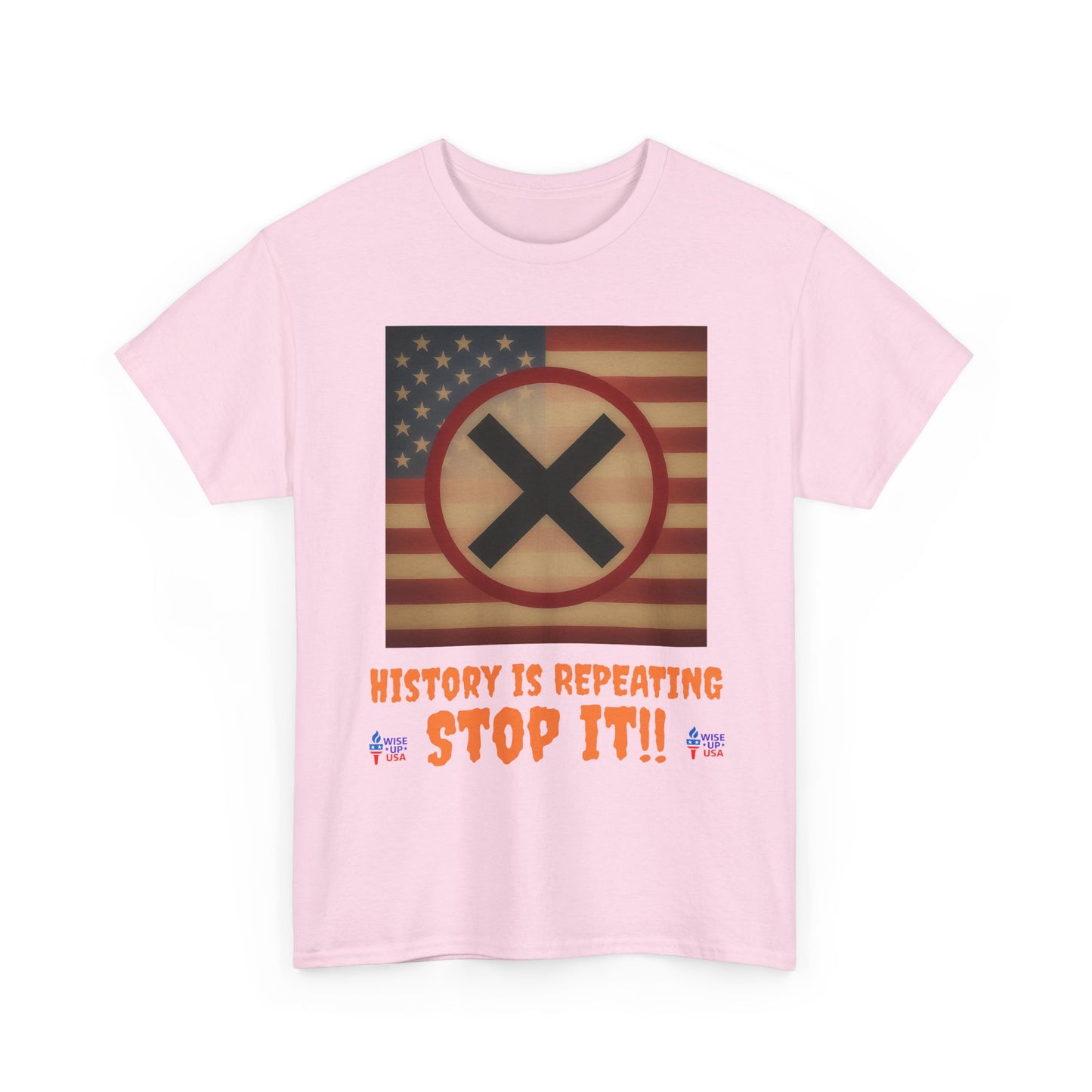 Unisex Heavy Cotton Tee with Stop USA Flag Morph words '26, Election Day Apparel, Stop Trump, Gift for Activists, Midterm 26, Stop Maga