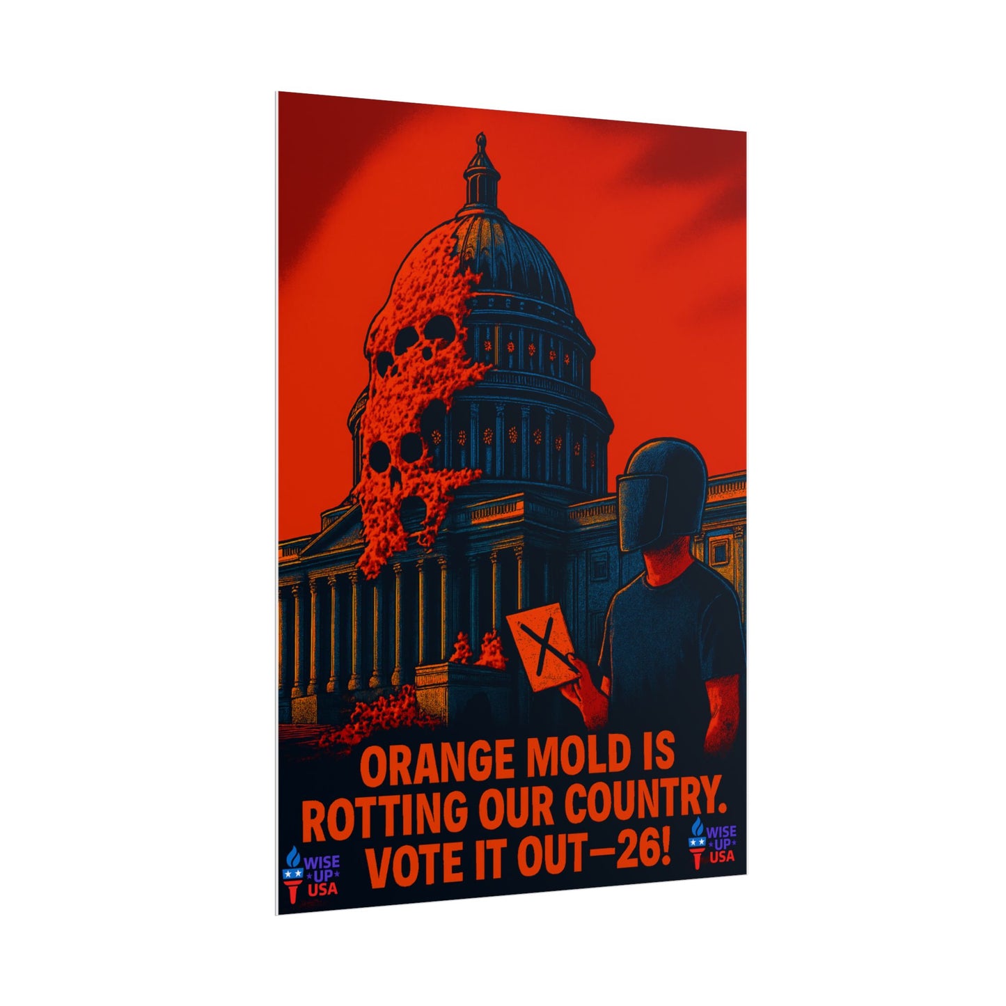 Colorful Protest Art Poster, Capitol Mold in 26, Activism Wall Art, Political Prints, Universal Health Care, Midterm Elections, oust elite