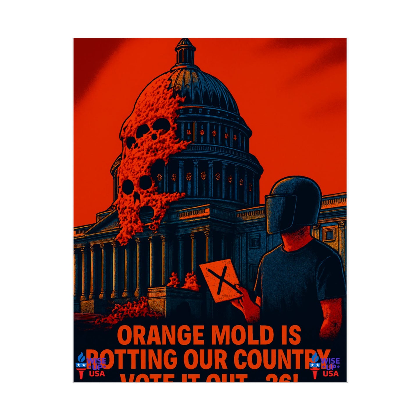 Colorful Protest Art Poster, Capitol Mold in 26, Activism Wall Art, Political Prints, Universal Health Care, Midterm Elections, oust elite