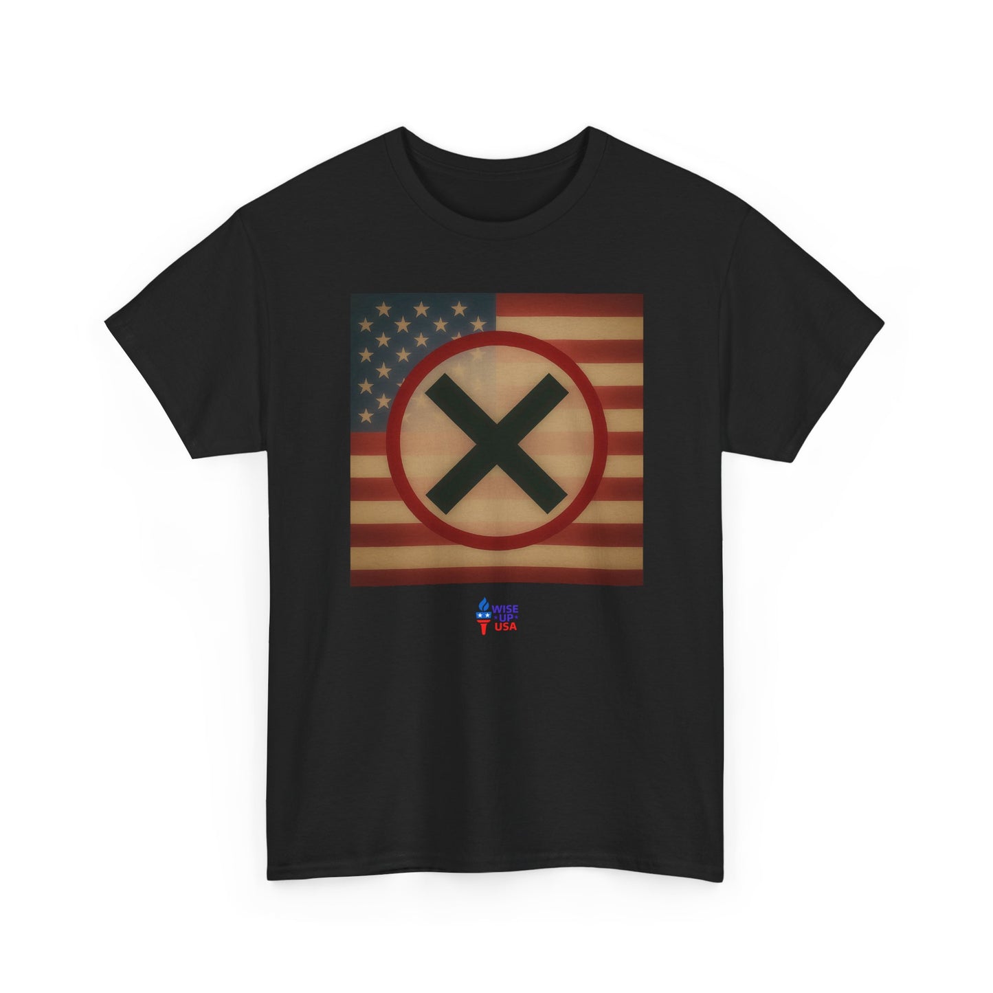 Unisex Heavy Cotton Tee with Stop USA Flag Morph Plain'26, Election Day Apparel, Stop Trump, Gift for Activists, Midterm 26, Stop Maga