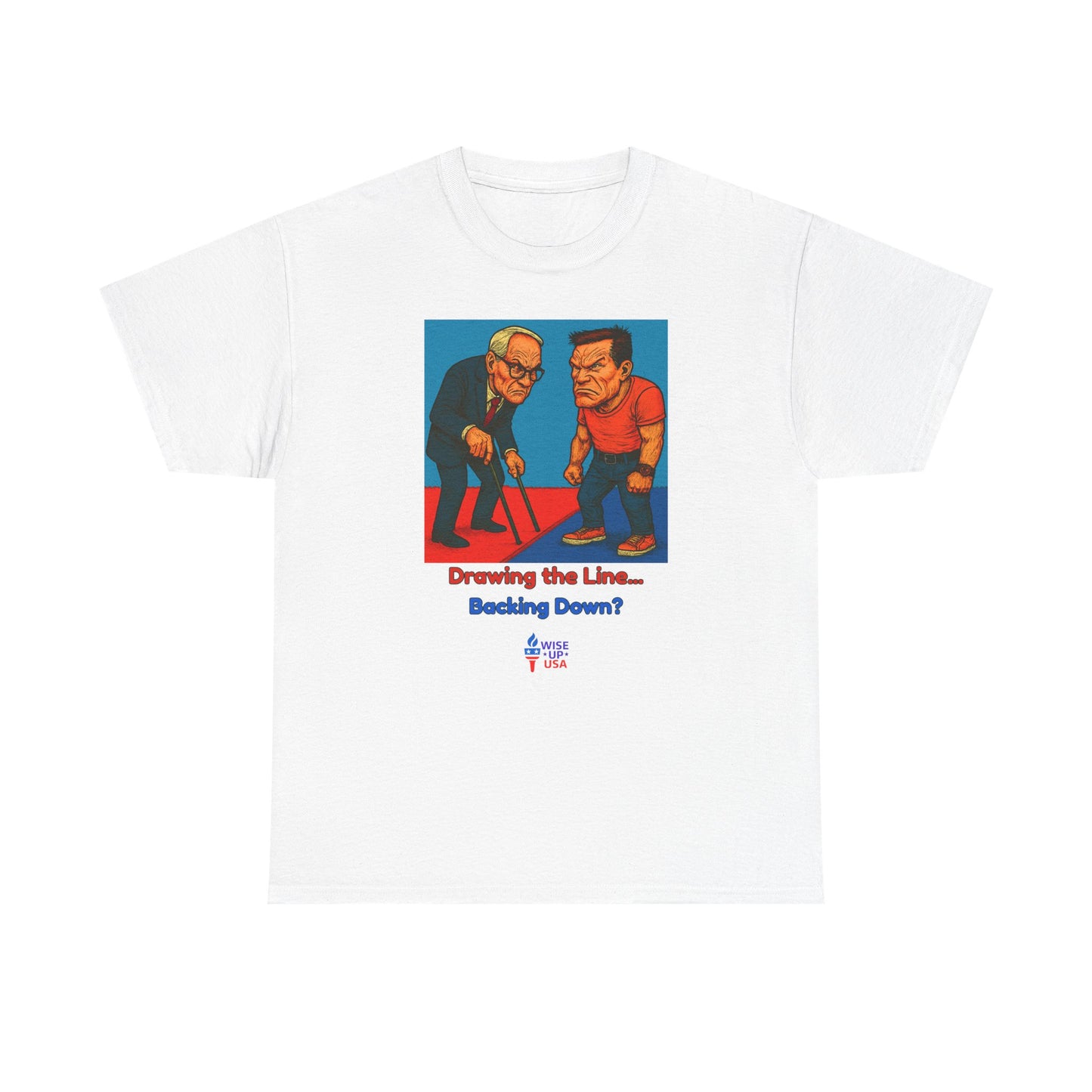 Unisex Heavy Cotton Tee with Patriotic Drawing Lines for '26, Design, Election Day Apparel, Revolution, Gift for Activists, Midterm 26
