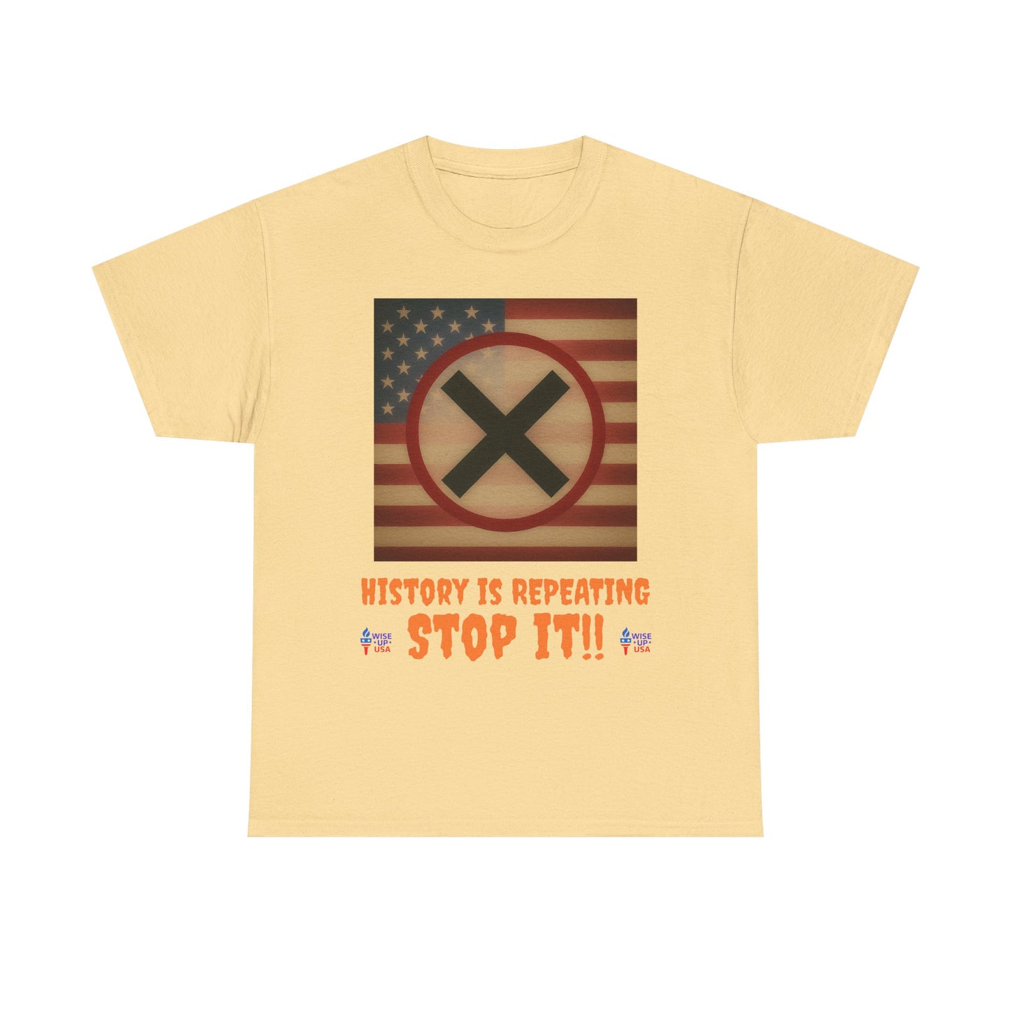 Unisex Heavy Cotton Tee with Stop USA Flag Morph words '26, Election Day Apparel, Stop Trump, Gift for Activists, Midterm 26, Stop Maga
