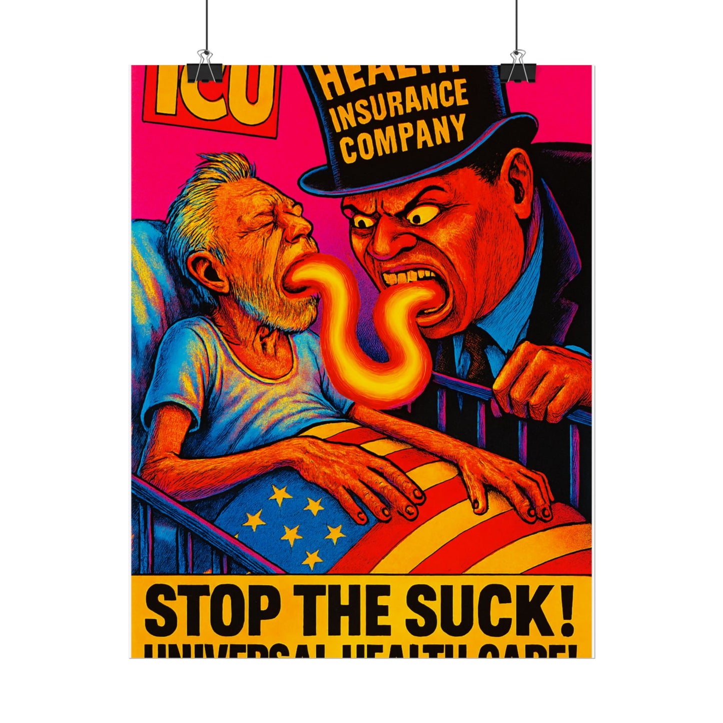 Colorful Protest Art Poster, Stop the Suck in 26, Activism Wall Art, Political Prints, Universal Health Care, Midterm Elections, oust elite