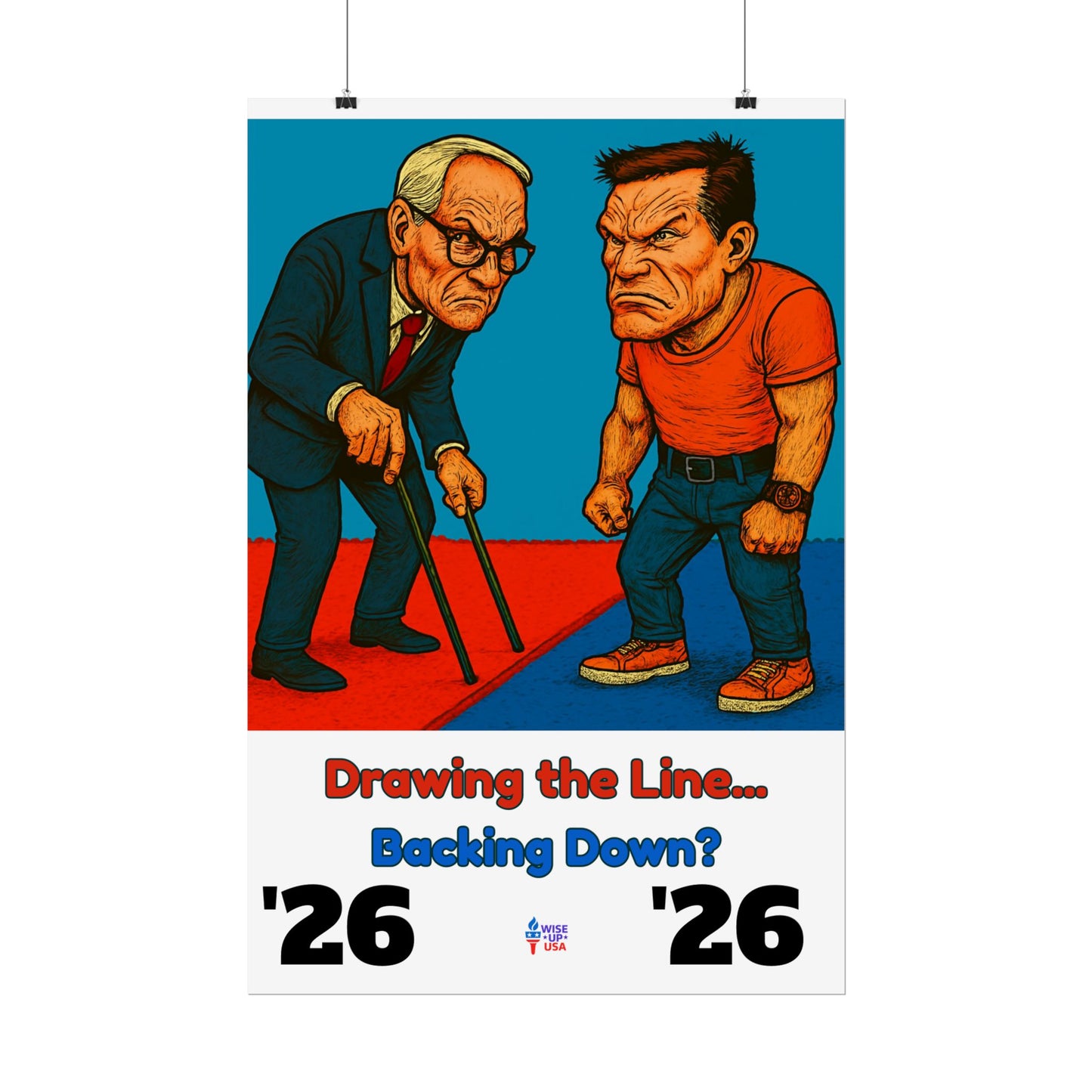 Colorful Protest Art Poster, Drawing the Line for 26, Activism Wall Art, Political Prints, Gift for Teachers and Students Midterm Elections