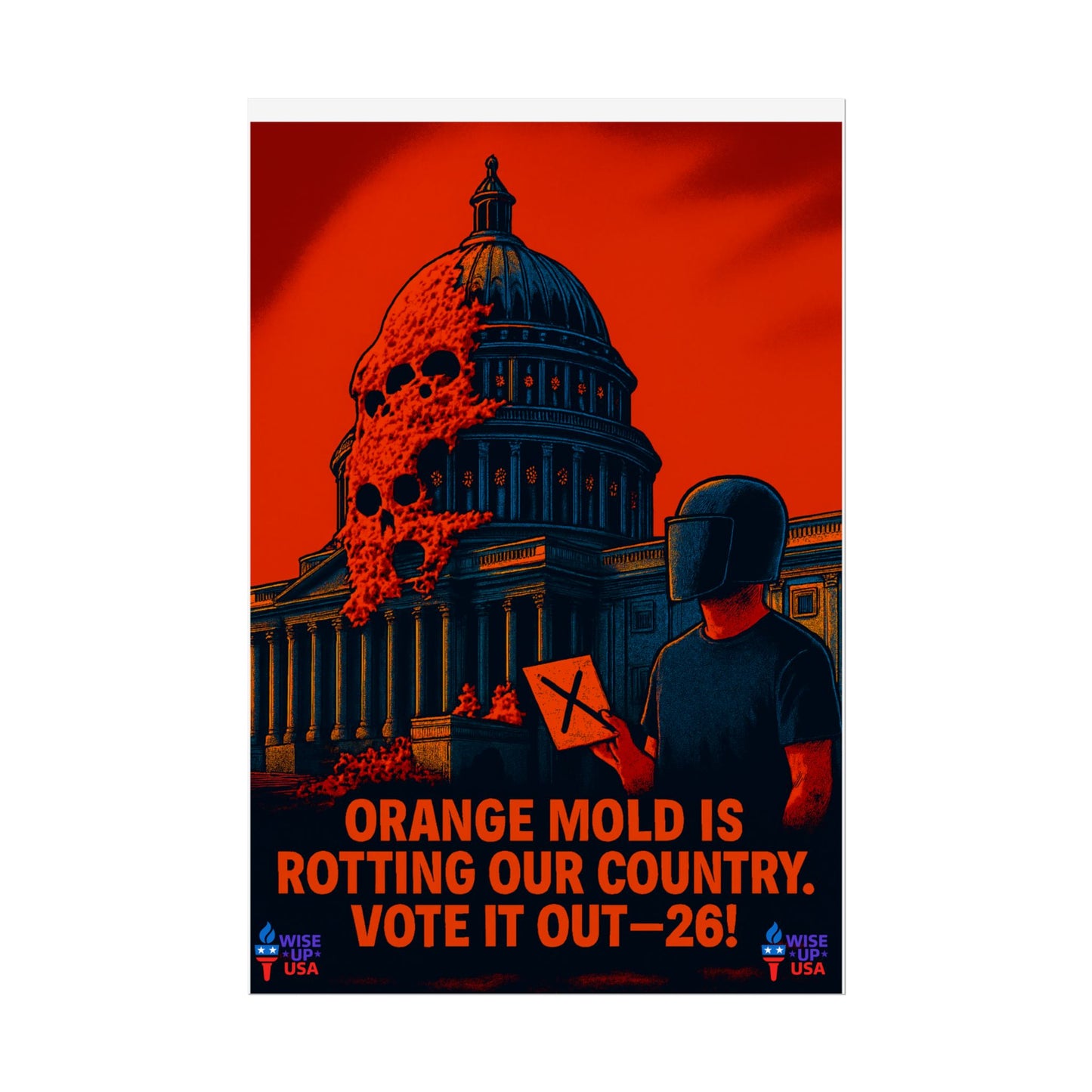 Colorful Protest Art Poster, Capitol Mold in 26, Activism Wall Art, Political Prints, Universal Health Care, Midterm Elections, oust elite