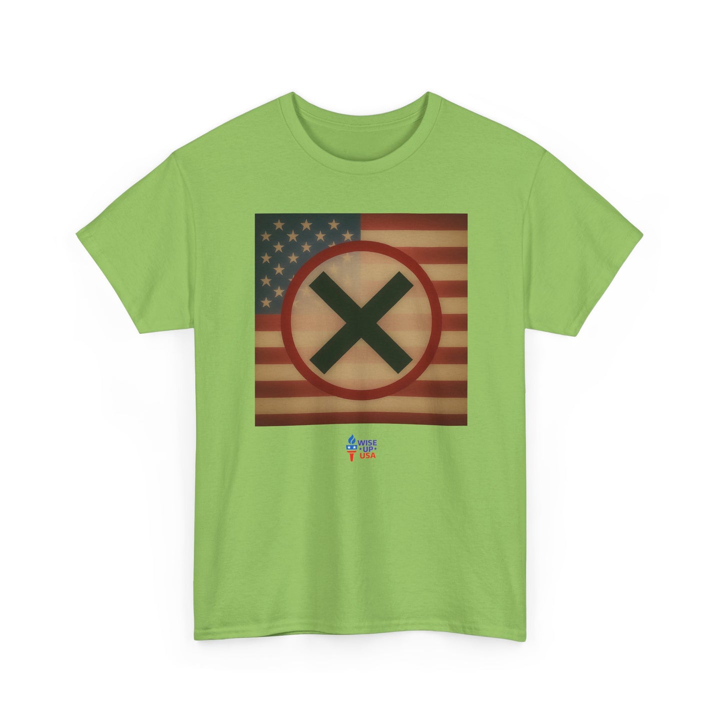 Unisex Heavy Cotton Tee with Stop USA Flag Morph Plain'26, Election Day Apparel, Stop Trump, Gift for Activists, Midterm 26, Stop Maga