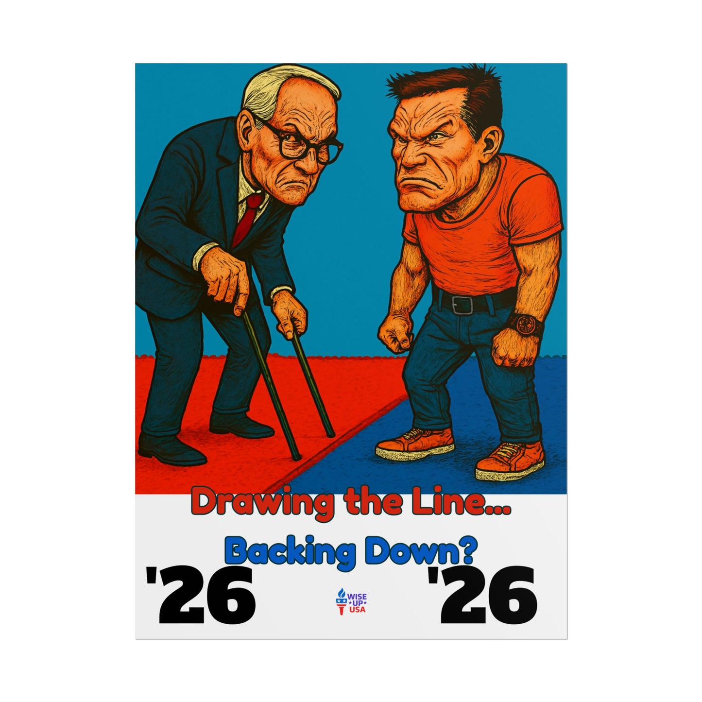 Colorful Protest Art Poster, Drawing the Line for 26, Activism Wall Art, Political Prints, Gift for Teachers and Students Midterm Elections