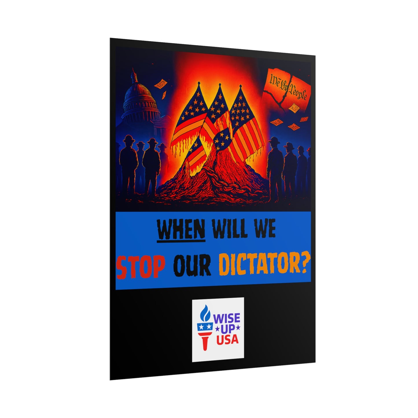 Colorful Protest Art Poster, Stop Dictator, Activism Wall Art, Political Activist Prints, Vote Congress OUT, Midterms. Stop Trump and MAGA