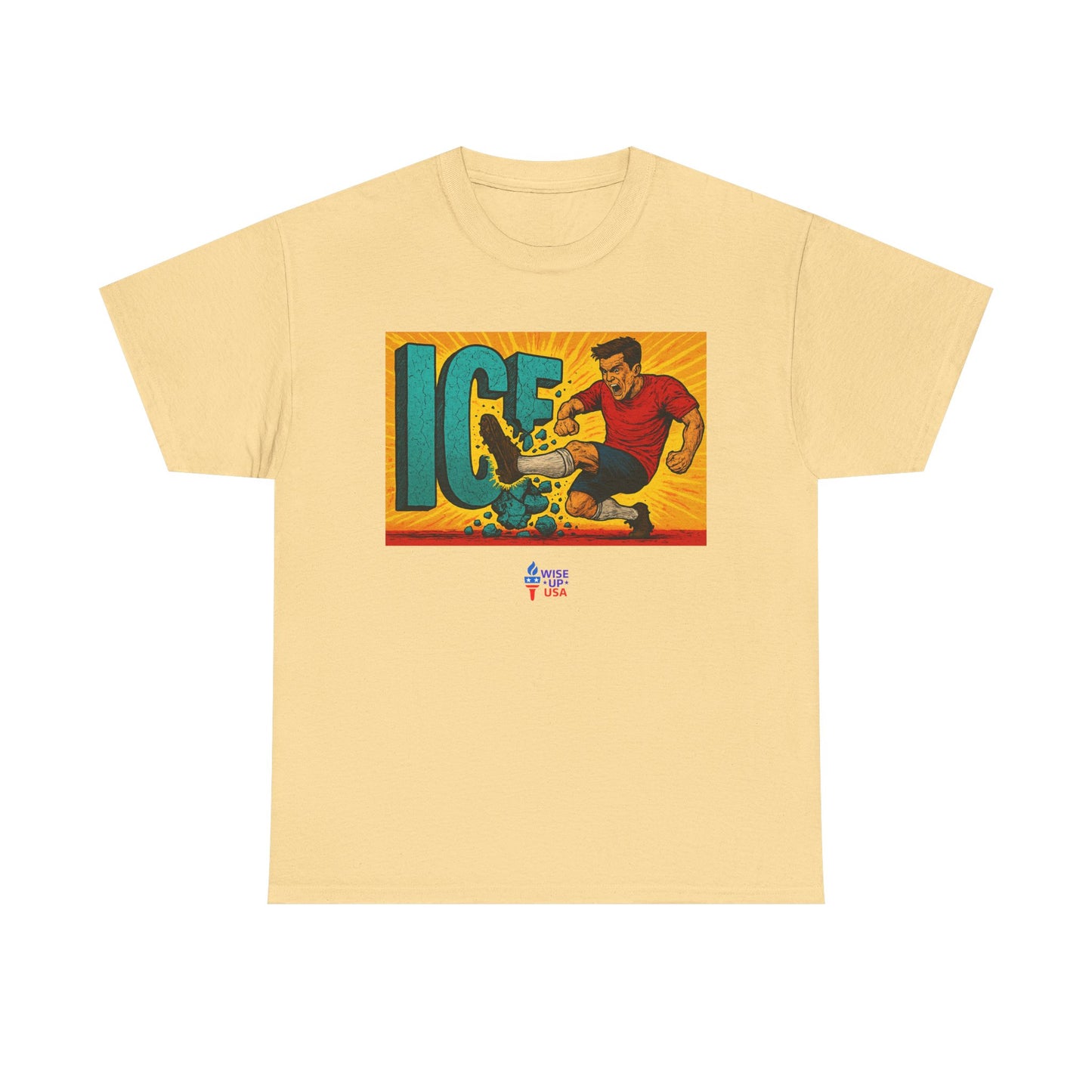 Unisex Heavy Cotton Tee with Kick Ice! '26, Design, Election Day Apparel, Revolution, Gift for Activists, Midterm 26, Stop ice