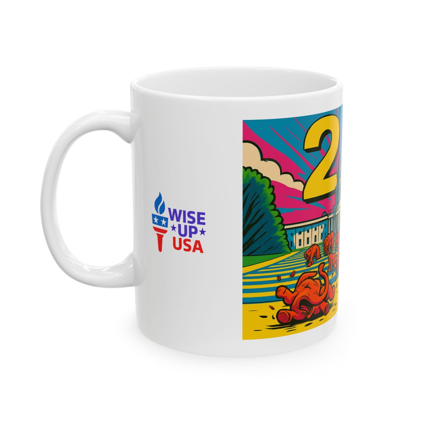 Ceramic Mug Vote the FIX in 26 Election Decor, Wise Up USA Activist Gift, Midterms 26, Political Coffee Cup, Protester Present