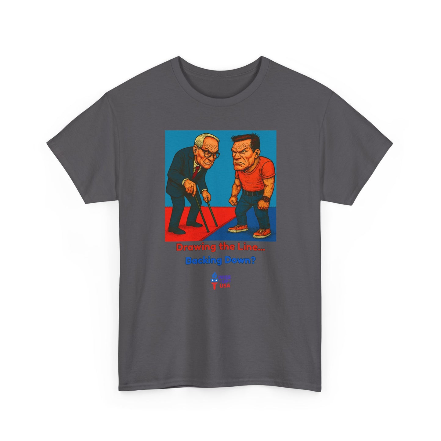 Unisex Heavy Cotton Tee with Patriotic Drawing Lines for '26, Design, Election Day Apparel, Revolution, Gift for Activists, Midterm 26