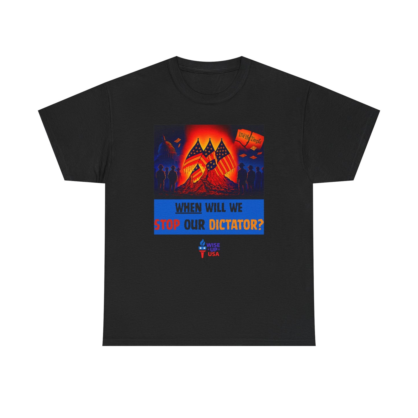 Unisex Heavy Cotton Tee with Stop Dictator '26, Design, Election Day Apparel, Stop Trump, Gift for Activists, Midterm 26, Stop Maga, Freedom