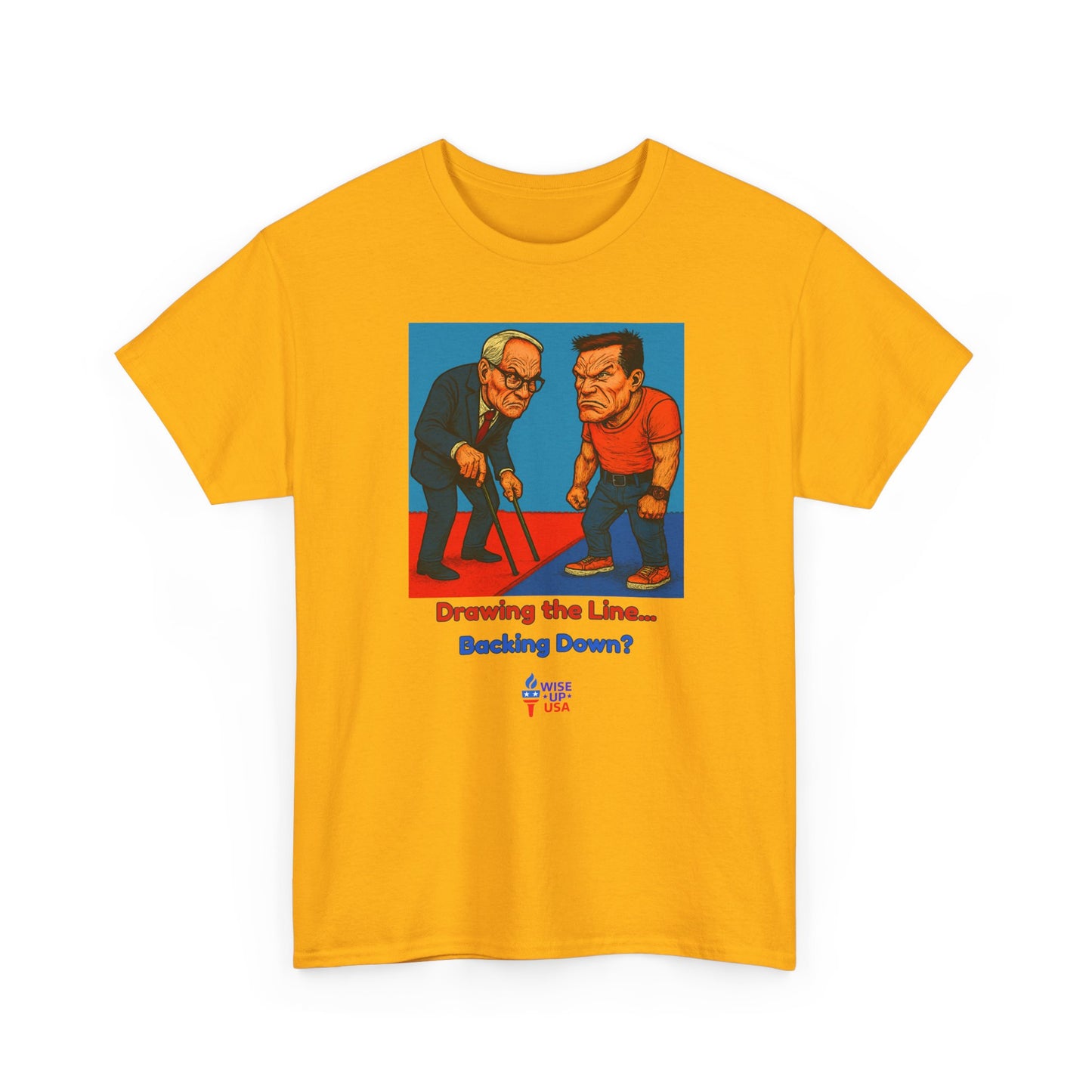 Unisex Heavy Cotton Tee with Patriotic Drawing Lines for '26, Design, Election Day Apparel, Revolution, Gift for Activists, Midterm 26