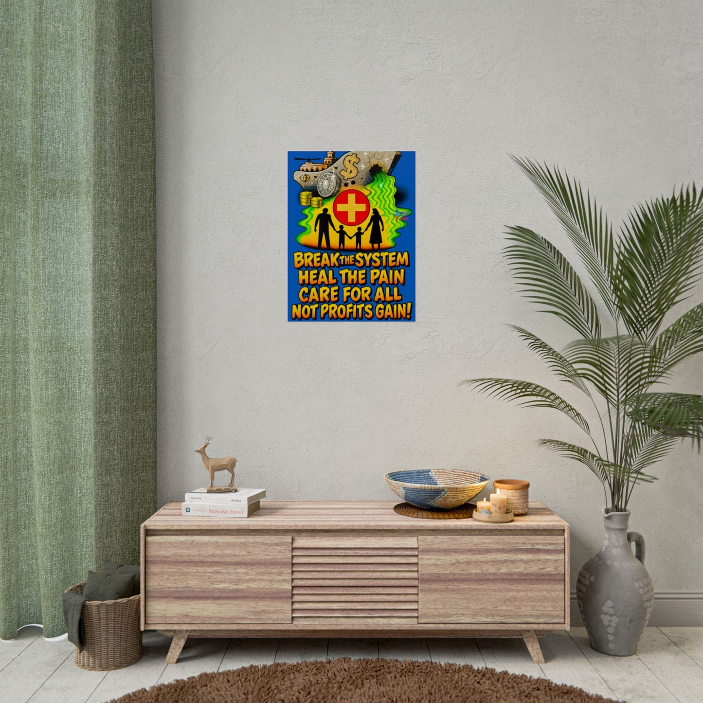 Colorful Protest Art Poster, Care for ALL in 26, Activism Wall Art, Political Prints, Universal Health Care, Midterm Elections, oust elite