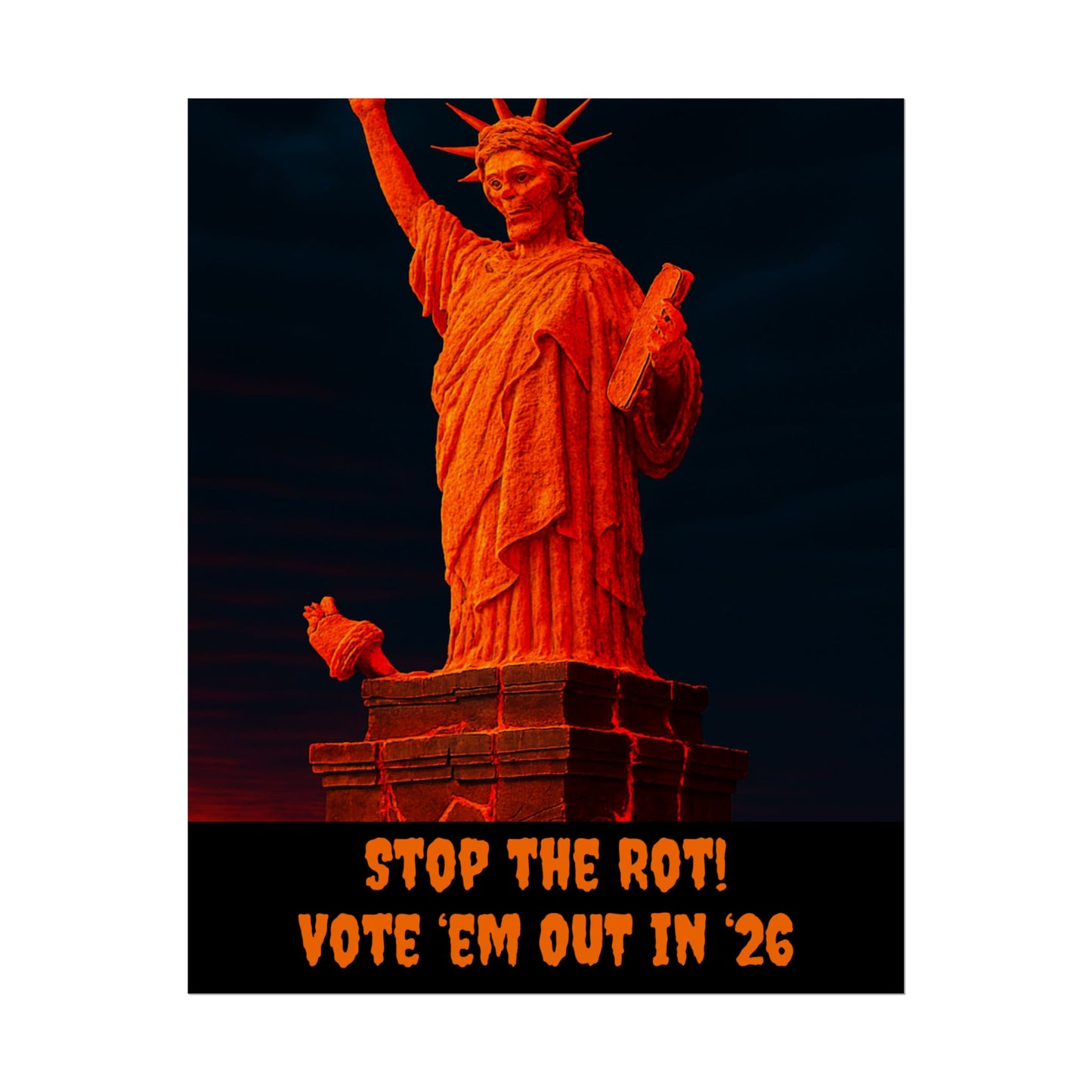 Colorful Protest Art Poster, Mold Rot Statue of Liberty, Activism Wall Art, Political Activist Prints, Vote Congress OUT, Midterms