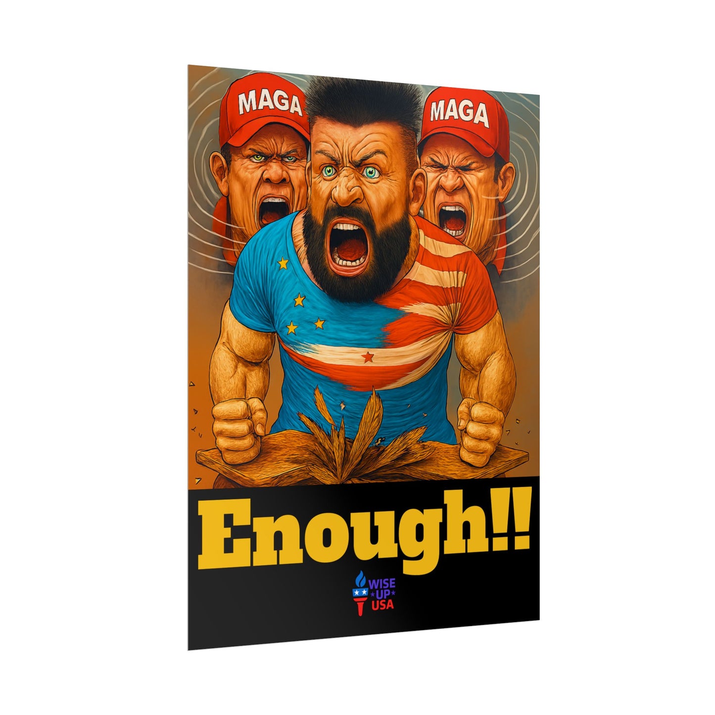 Protest Poster, Enough MAGA design, Activist Art, Political Message, Election Season Sign, We cannot back down, Stop MAGA, Stop Injustice