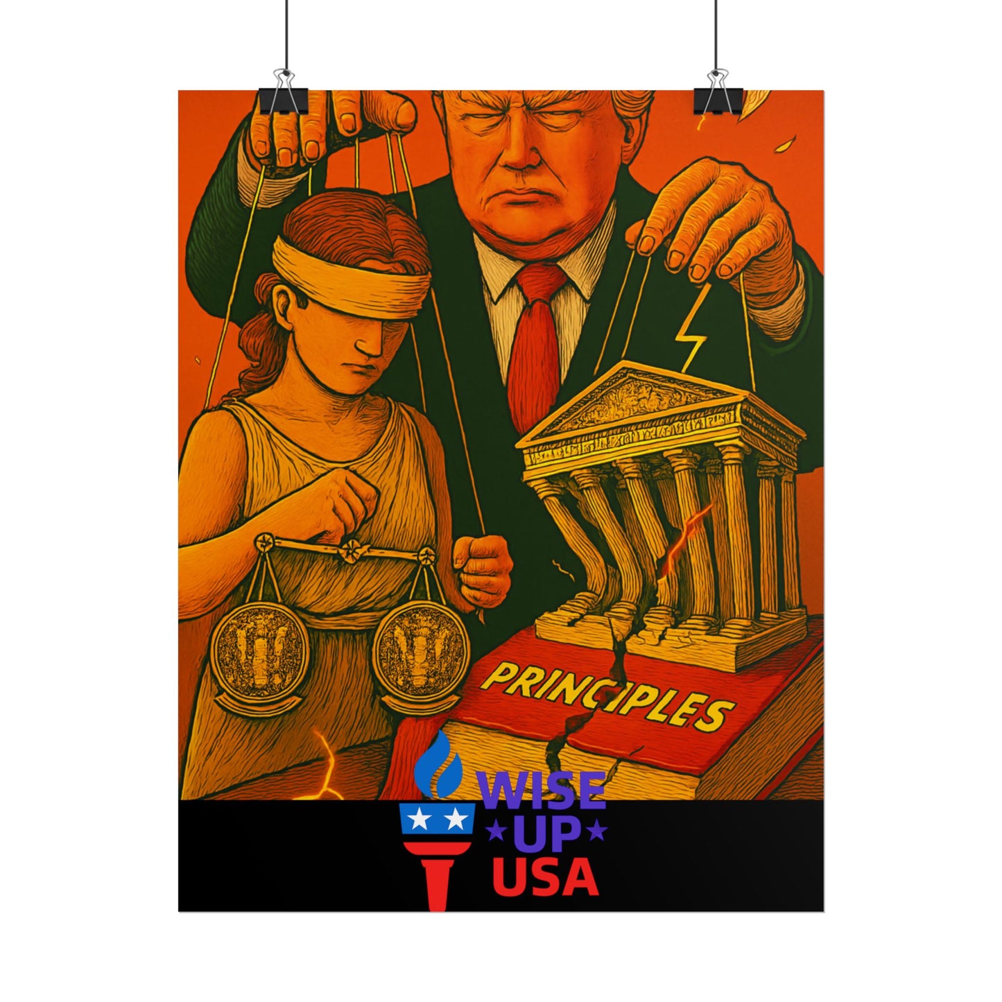 Protest Poster, Supreme Court Puppets Design, Activist Wall Art, Bold Political Message, Dorm Room Decor, Office Art, Election Season Sign