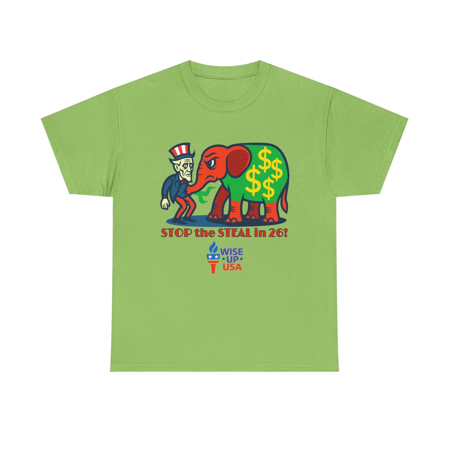Unisex Heavy Cotton Tee with Patriotic 'Stop the Steal in '26!", Design, Election Day Apparel, Revolution, Gift for Activists, Midterm 26