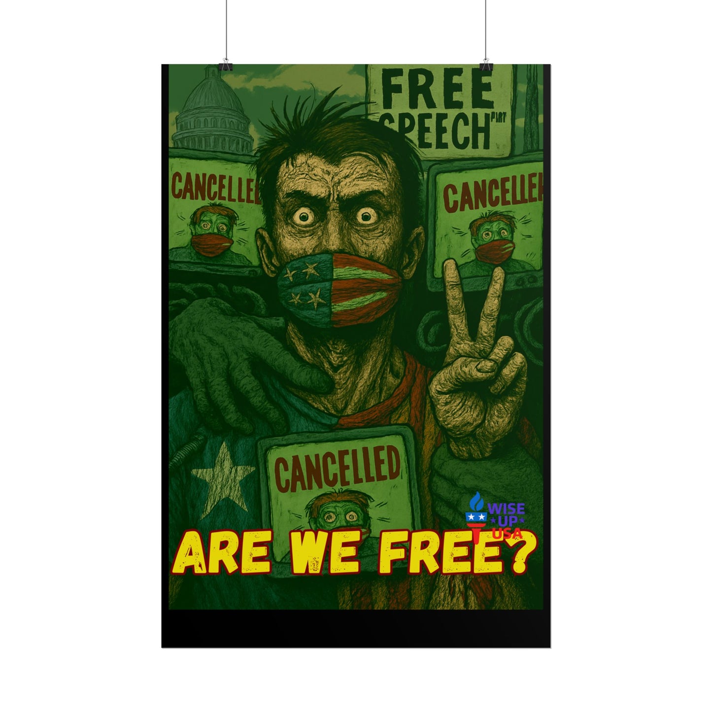 Protest Poster, Stop Cancel Culture Design, Activist Wall Art, Bold Political Message, Dorm Room Decor, Office Art, Election Season Sign
