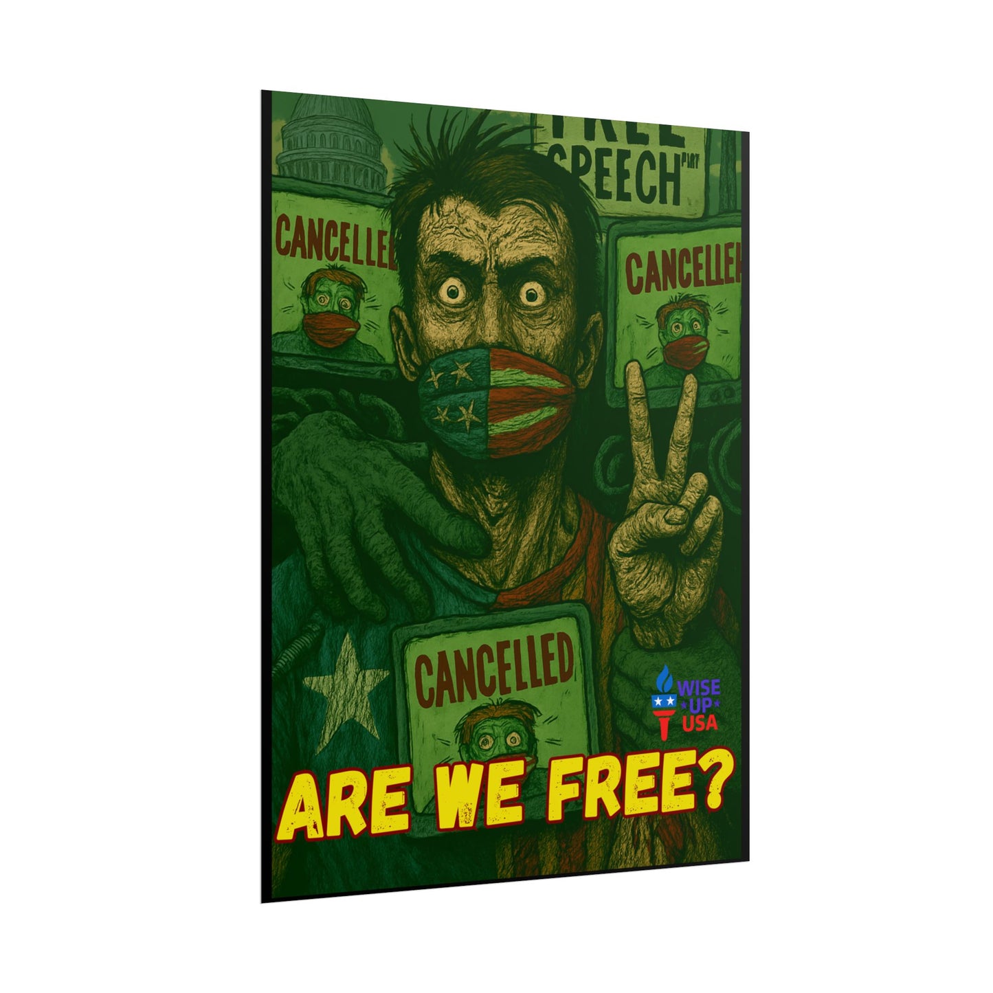 Protest Poster, Stop Cancel Culture Design, Activist Wall Art, Bold Political Message, Dorm Room Decor, Office Art, Election Season Sign