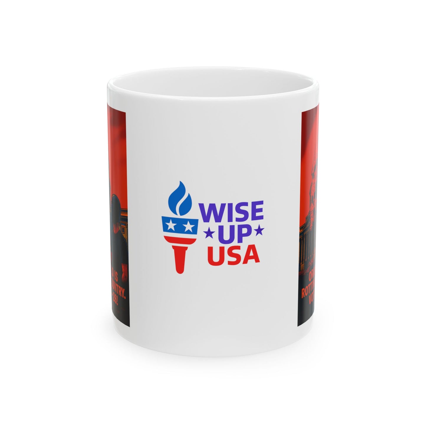 Ceramic Mug, Orange Mold Capitol 26, Election Decor, Wise Up USA, Activist, Midterms 26, Political Coffee Cup, Tariffs Protester, Congress