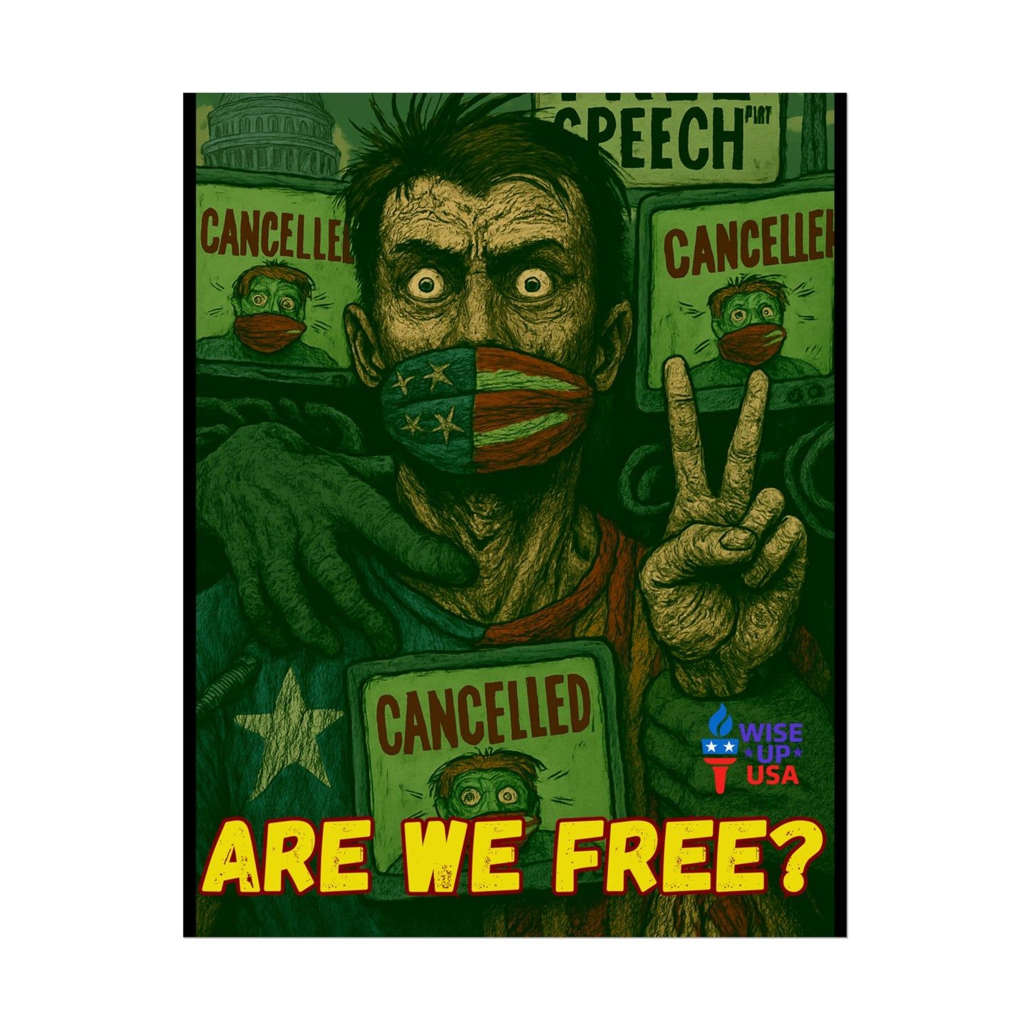 Protest Poster, Stop Cancel Culture Design, Activist Wall Art, Bold Political Message, Dorm Room Decor, Office Art, Election Season Sign