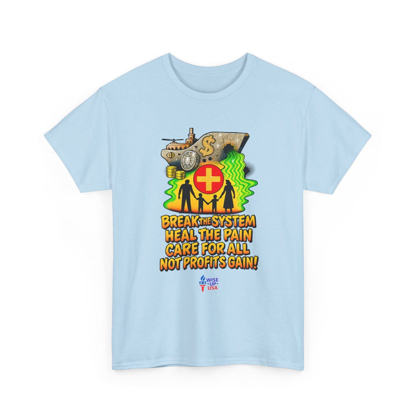 Unisex Heavy Cotton Tee with Care for All '26, Design, Election Day Apparel, Revolution, Gift for Activists, Midterm 26, Health Insurance