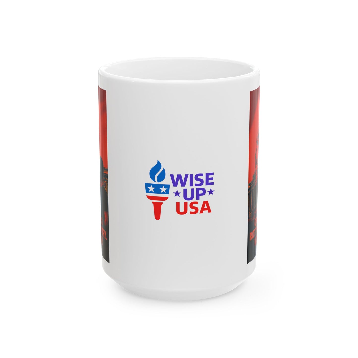Ceramic Mug, Orange Mold Capitol 26, Election Decor, Wise Up USA, Activist, Midterms 26, Political Coffee Cup, Tariffs Protester, Congress