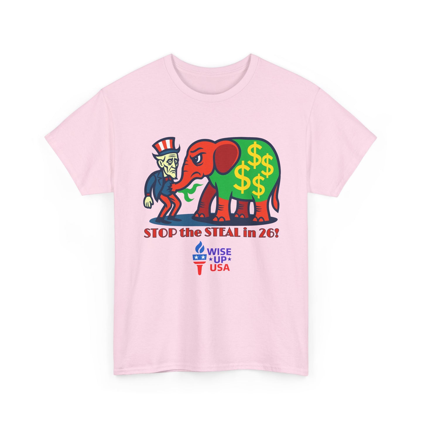 Unisex Heavy Cotton Tee with Patriotic 'Stop the Steal in '26!", Design, Election Day Apparel, Revolution, Gift for Activists, Midterm 26
