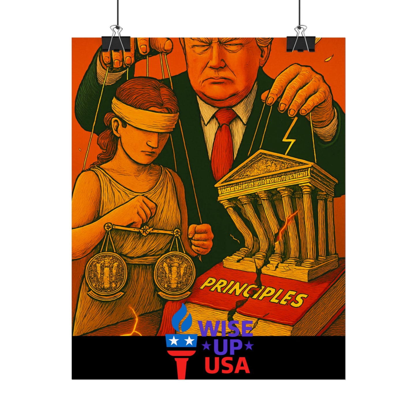 Protest Poster, Supreme Court Puppets Design, Activist Wall Art, Bold Political Message, Dorm Room Decor, Office Art, Election Season Sign