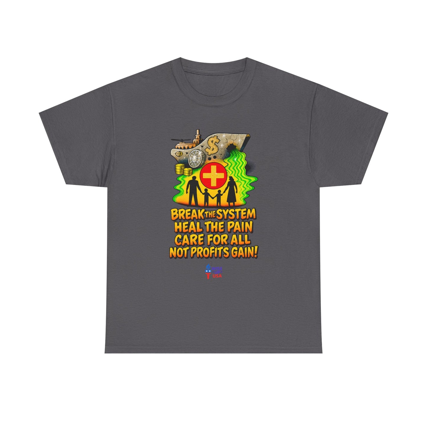 Unisex Heavy Cotton Tee with Care for All '26, Design, Election Day Apparel, Revolution, Gift for Activists, Midterm 26, Health Insurance