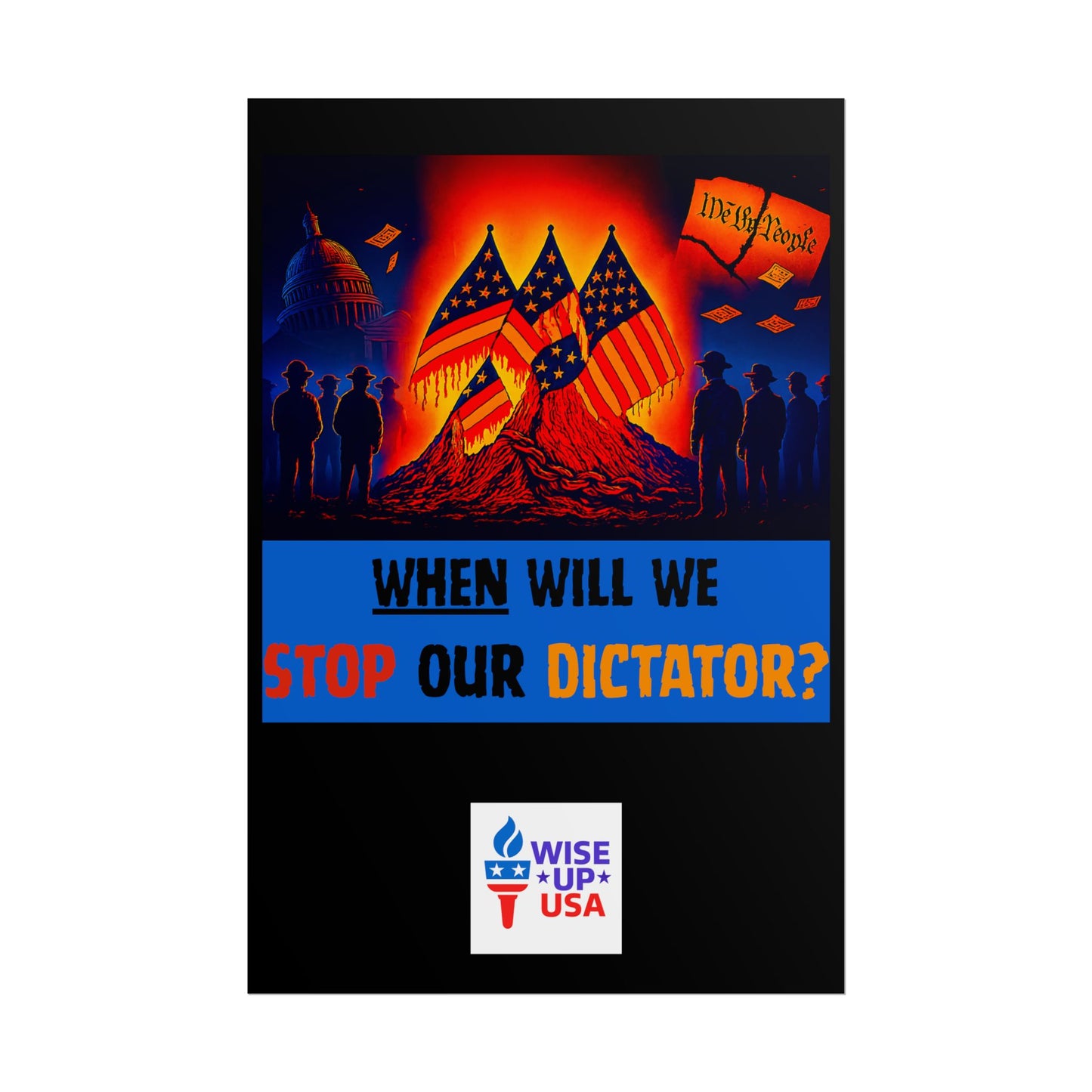 Colorful Protest Art Poster, Stop Dictator, Activism Wall Art, Political Activist Prints, Vote Congress OUT, Midterms. Stop Trump and MAGA