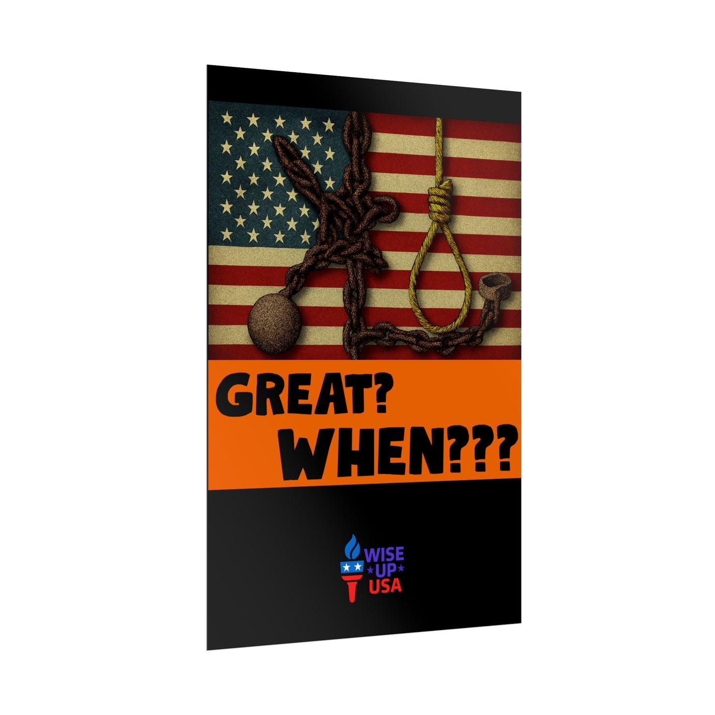 Protest Poster, Great? When? design, Activist Art, Bold Political Message, Dorm Decor, Election Season Sign, We were never Great, Stop MAGA