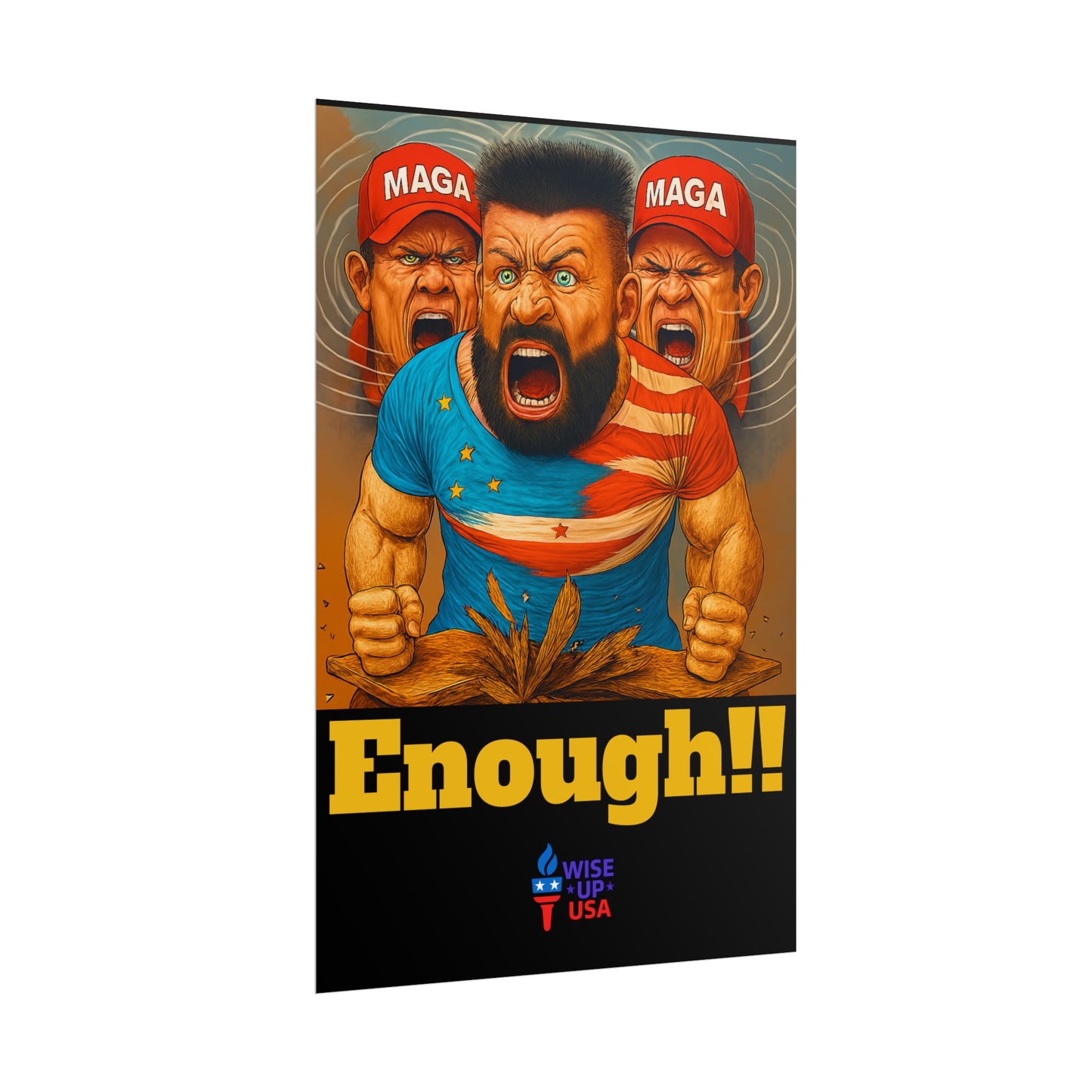 Protest Poster, Enough MAGA design, Activist Art, Political Message, Election Season Sign, We cannot back down, Stop MAGA, Stop Injustice