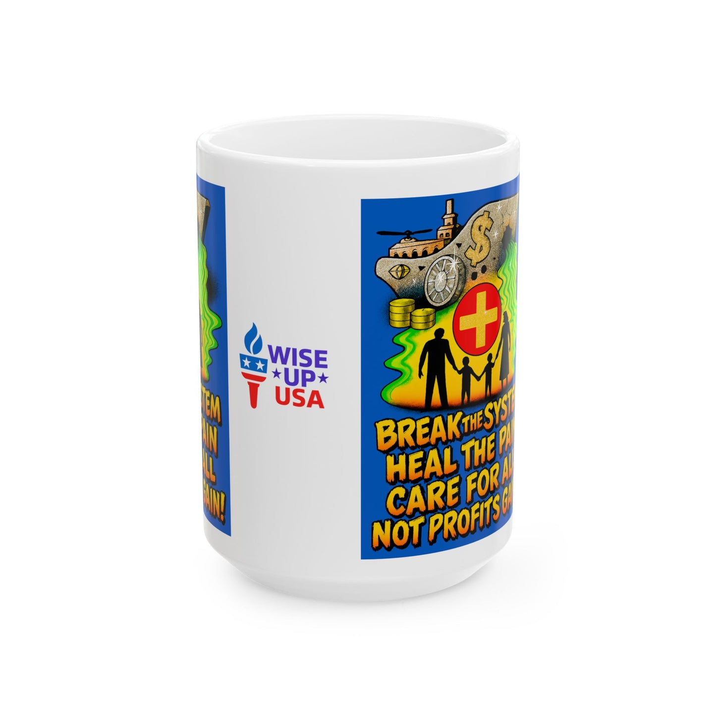 Ceramic Mug, Care for All in 26, Election Decor, Wise Up USA, Activist Gift, Midterms 26, Political Coffee Cup, Protester Present, Universal