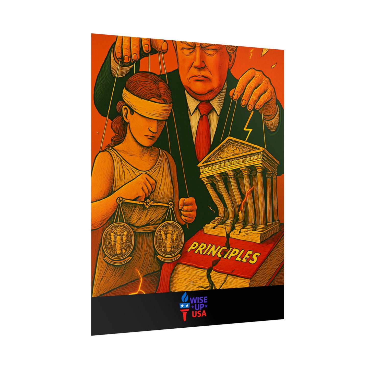 Protest Poster, Supreme Court Puppets Design, Activist Wall Art, Bold Political Message, Dorm Room Decor, Office Art, Election Season Sign