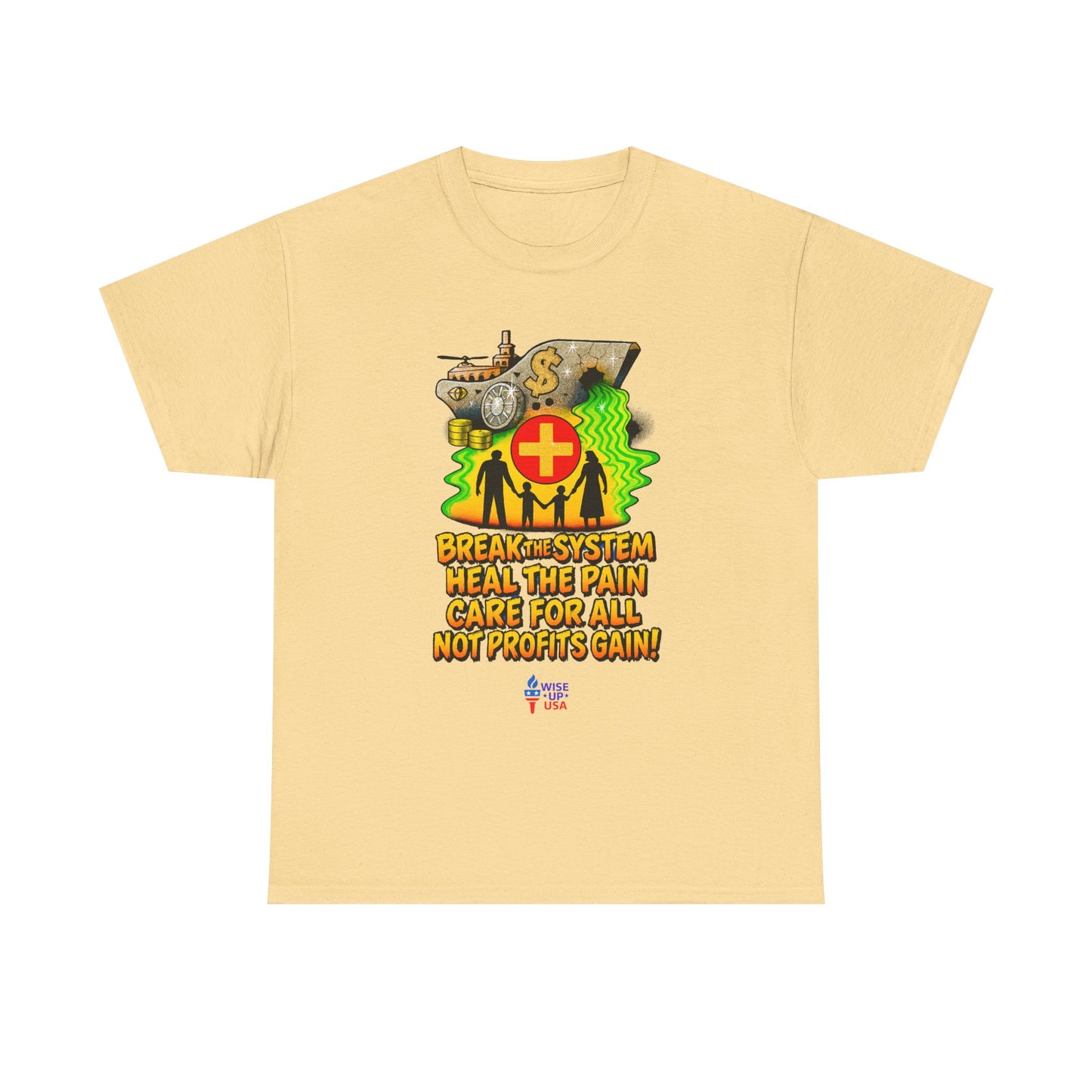 Unisex Heavy Cotton Tee with Care for All '26, Design, Election Day Apparel, Revolution, Gift for Activists, Midterm 26, Health Insurance