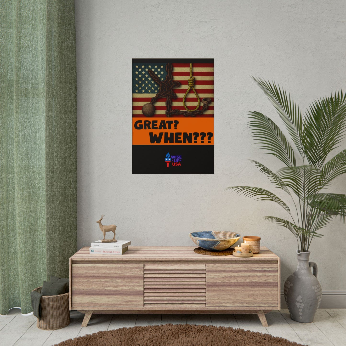 Protest Poster, Great? When? design, Activist Art, Bold Political Message, Dorm Decor, Election Season Sign, We were never Great, Stop MAGA