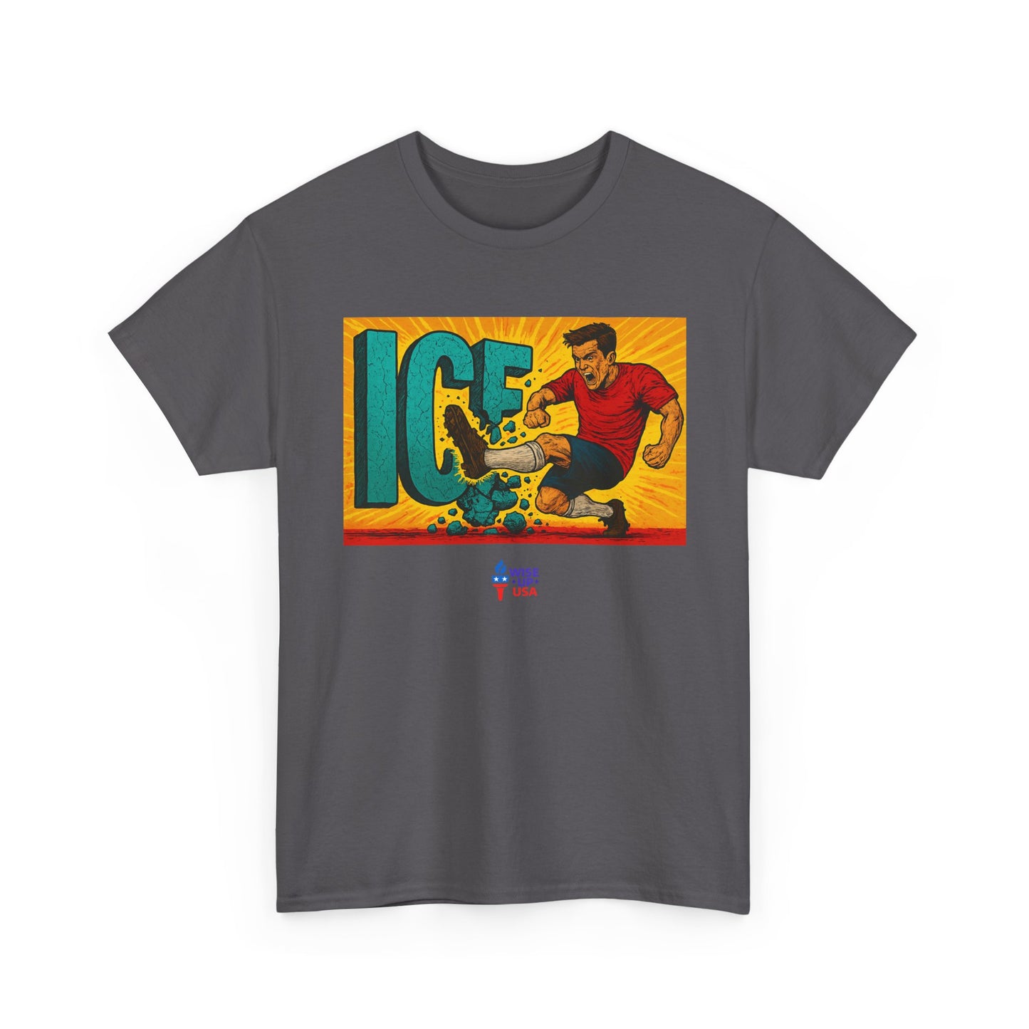 Unisex Heavy Cotton Tee with Kick Ice! '26, Design, Election Day Apparel, Revolution, Gift for Activists, Midterm 26, Stop ice