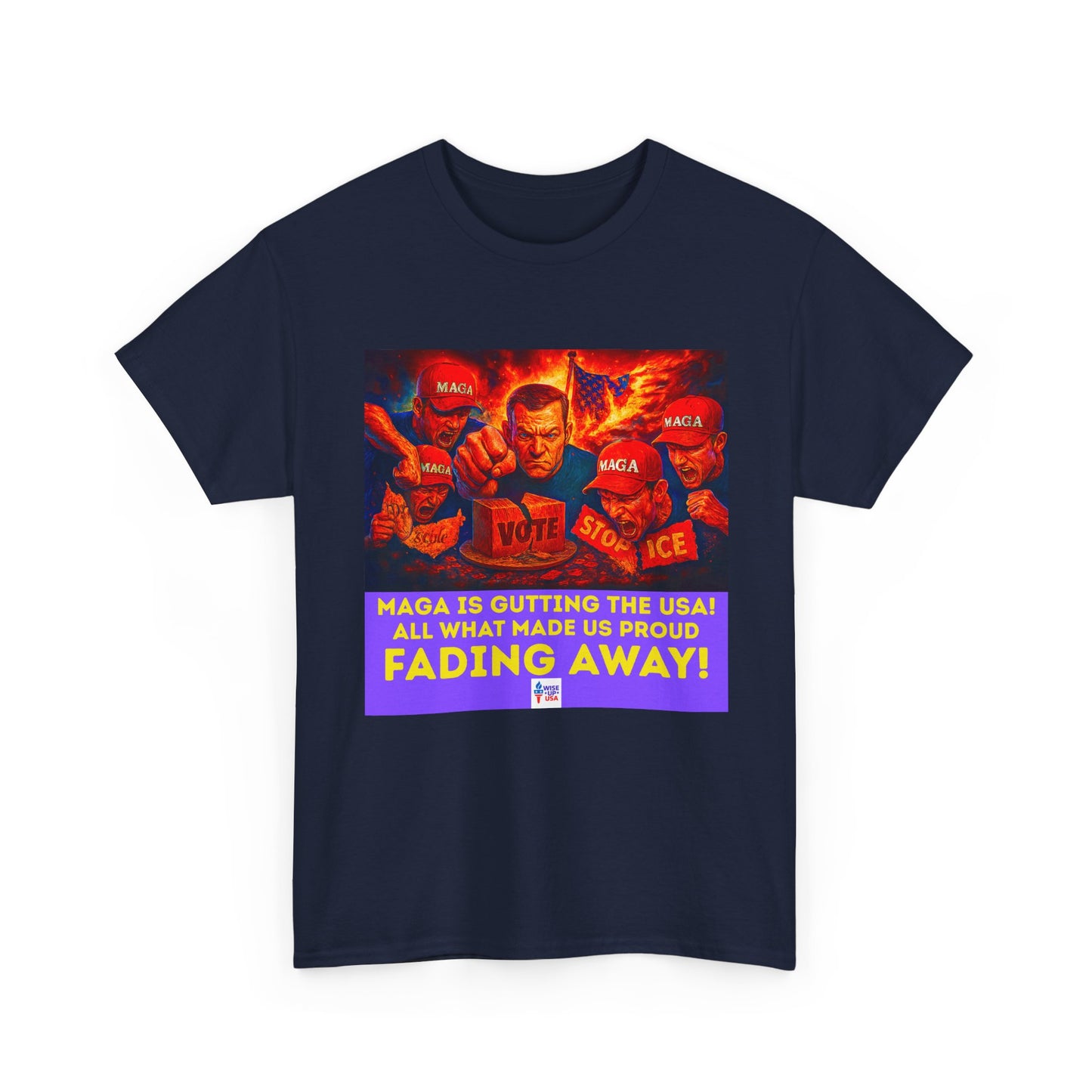 STOP MAGA '26 Fading Away Unisex Heavy Cotton Tee - Election Day Apparel, Stop Trump - Midterm 26 - Rid of Republicans, Stop ICE,