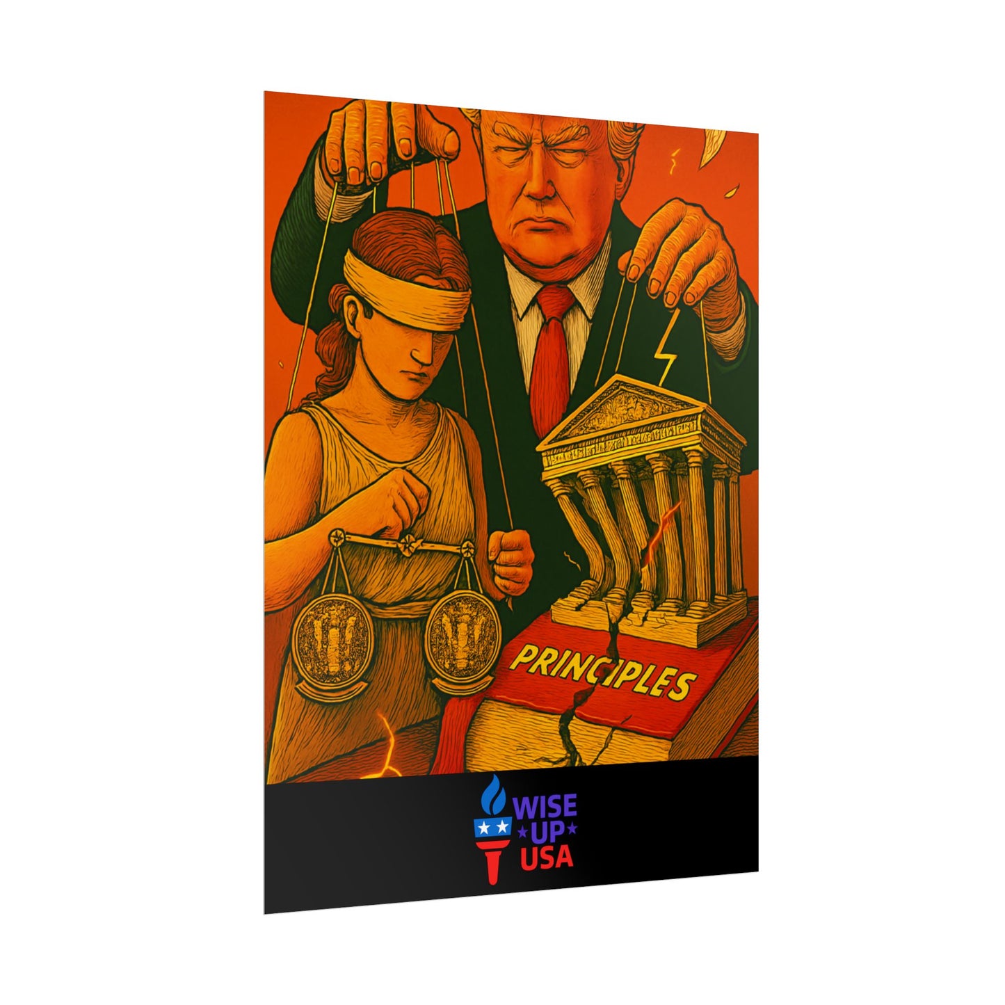 Protest Poster, Supreme Court Puppets Design, Activist Wall Art, Bold Political Message, Dorm Room Decor, Office Art, Election Season Sign