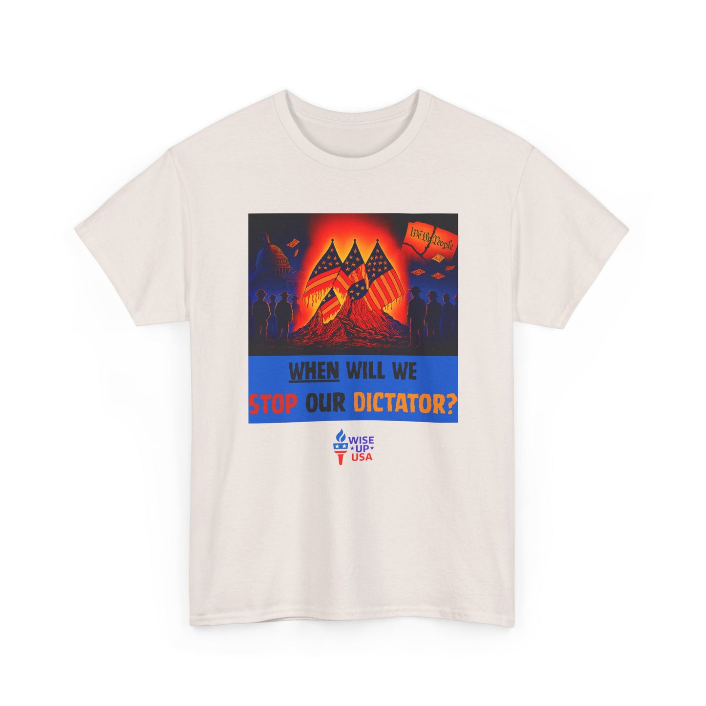 Unisex Heavy Cotton Tee with Stop Dictator '26, Design, Election Day Apparel, Stop Trump, Gift for Activists, Midterm 26, Stop Maga, Freedom