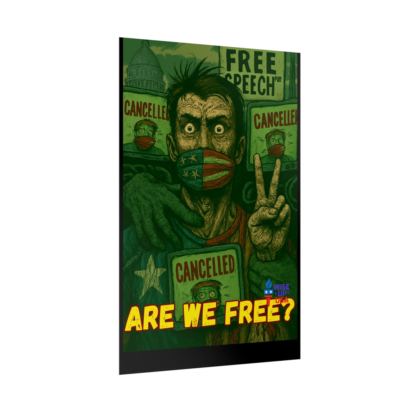 Protest Poster, Stop Cancel Culture Design, Activist Wall Art, Bold Political Message, Dorm Room Decor, Office Art, Election Season Sign