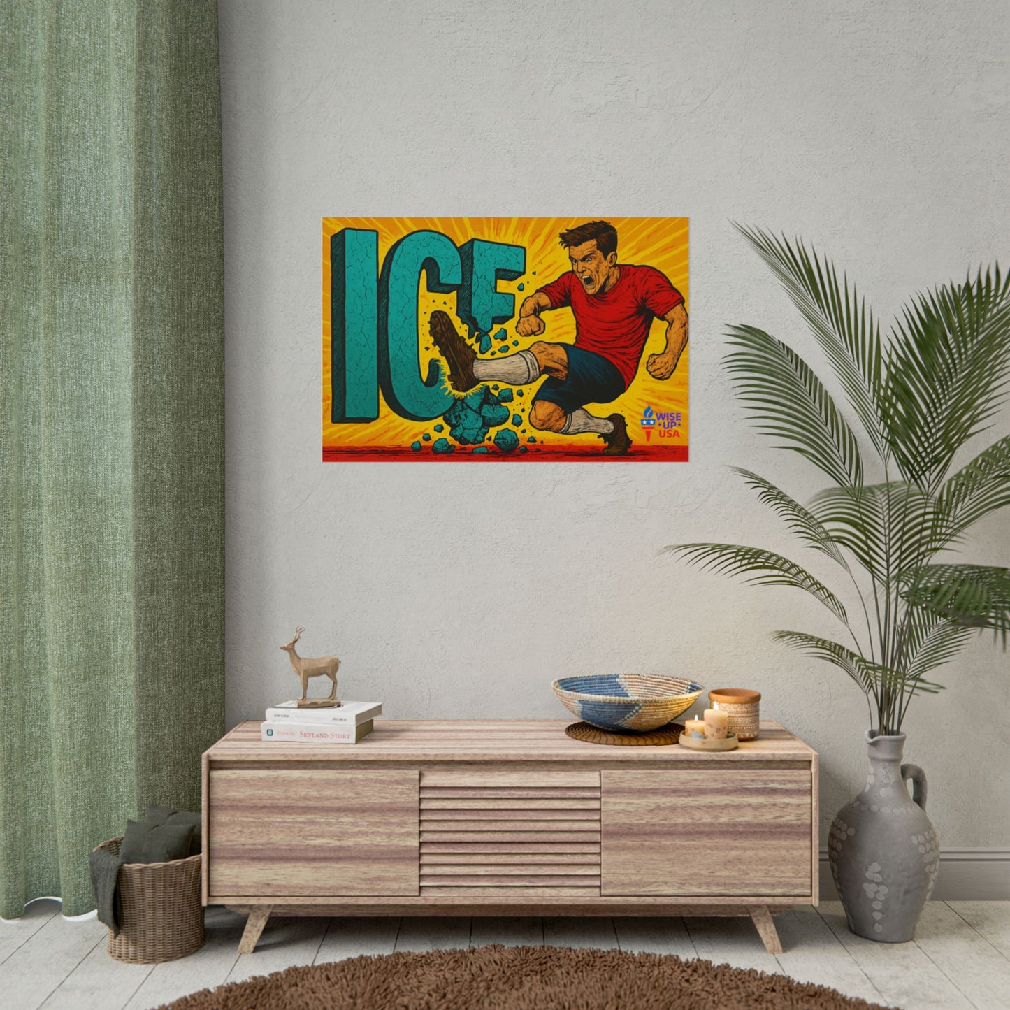 Colorful Protest Art Poster, Kick ICE, Activism Wall Art, Political Prints, Corrupt Congress, Midterm Elections, Stop Ice