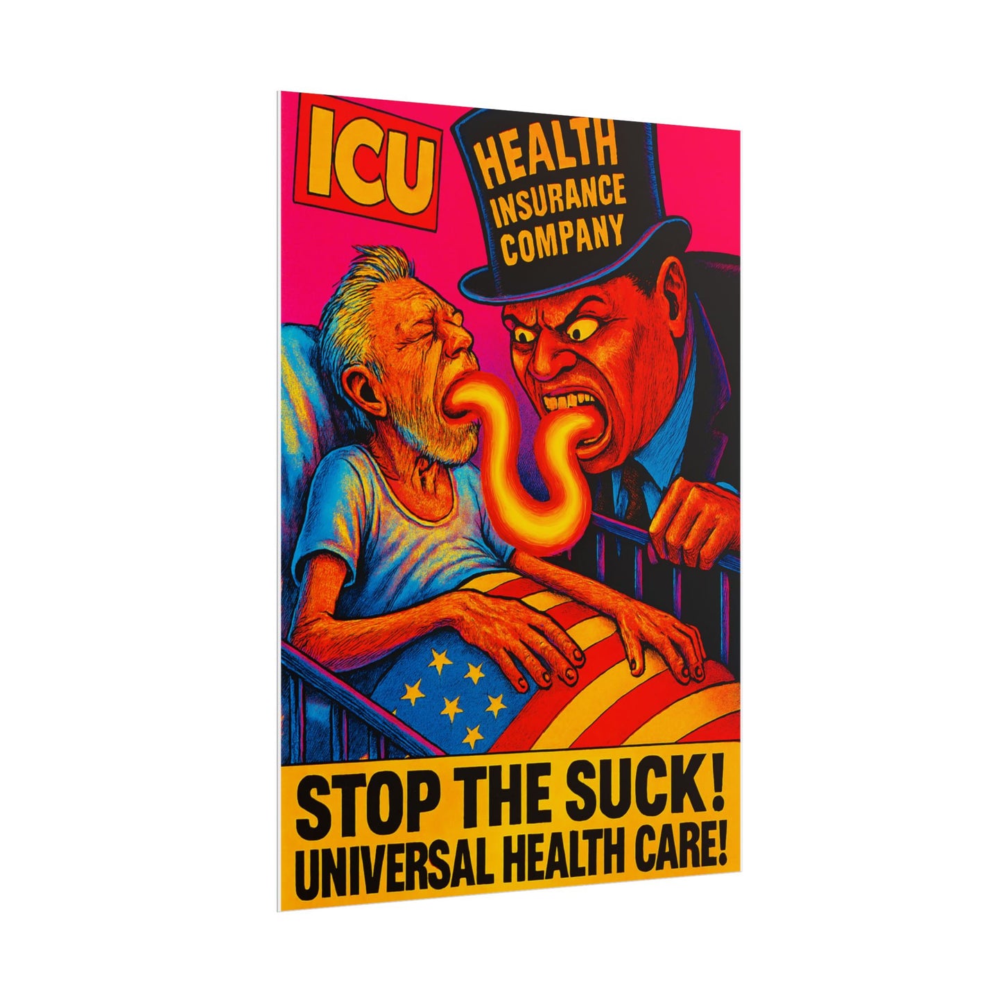 Colorful Protest Art Poster, Stop the Suck in 26, Activism Wall Art, Political Prints, Universal Health Care, Midterm Elections, oust elite