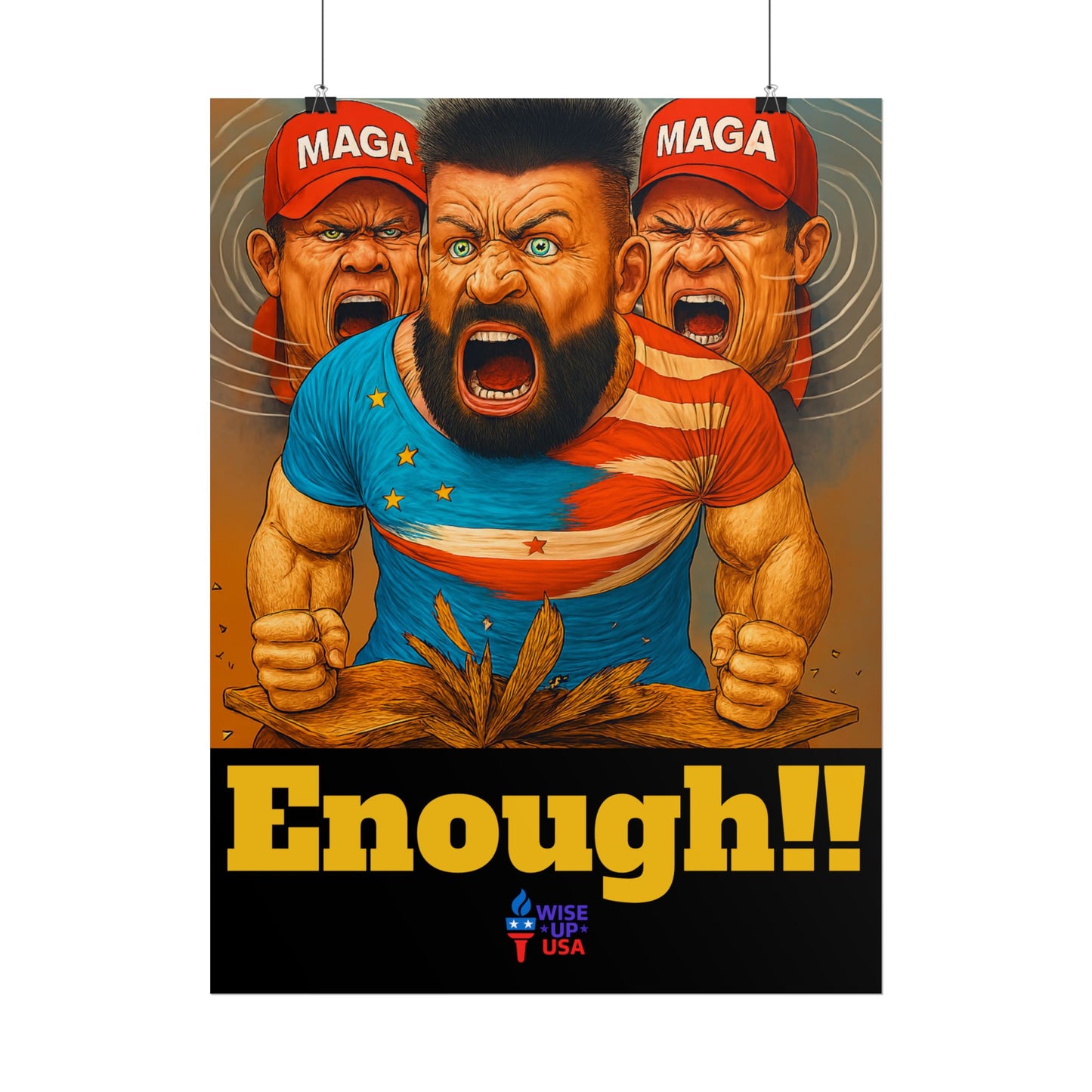 Protest Poster, Enough MAGA design, Activist Art, Political Message, Election Season Sign, We cannot back down, Stop MAGA, Stop Injustice