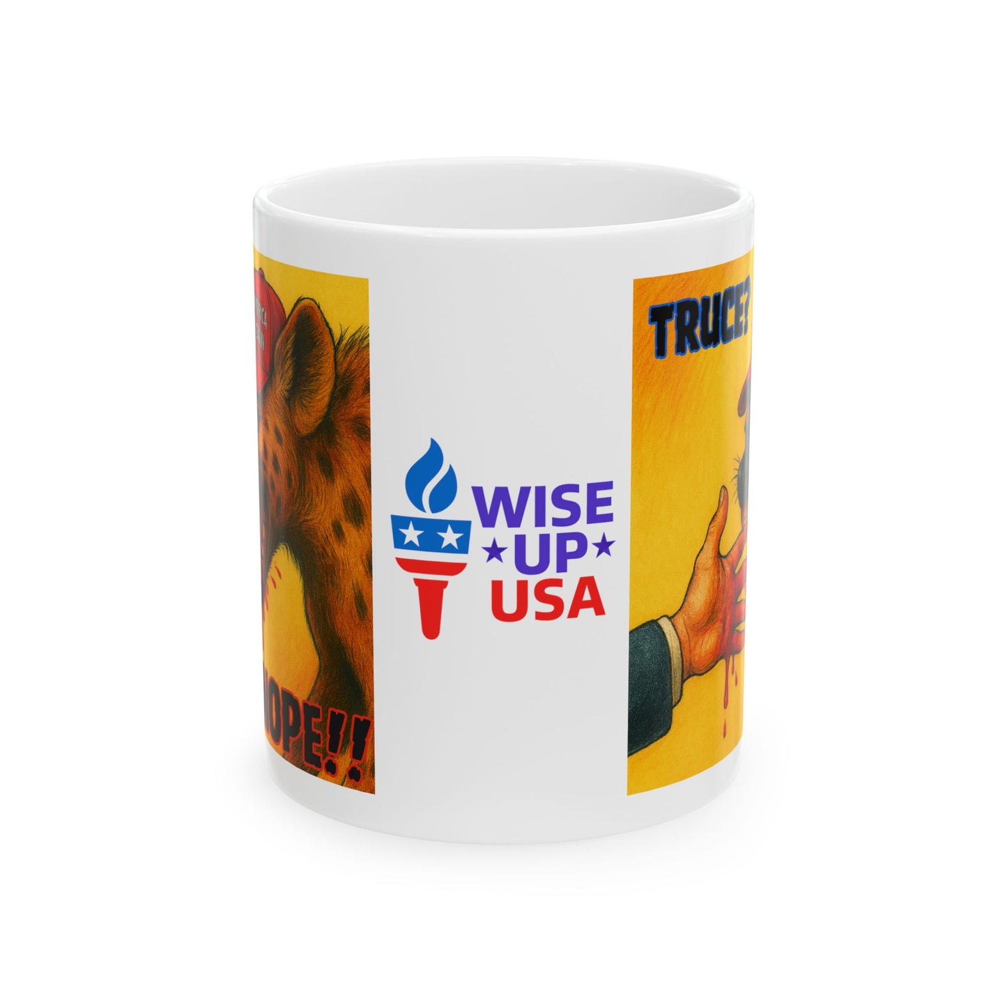 Ceramic Mug, Truce? NOPE! , Election Decor, Wise Up USA, Activist Gift, Midterms 26, Political Coffee Cup, Protester Present, Anti MAGA