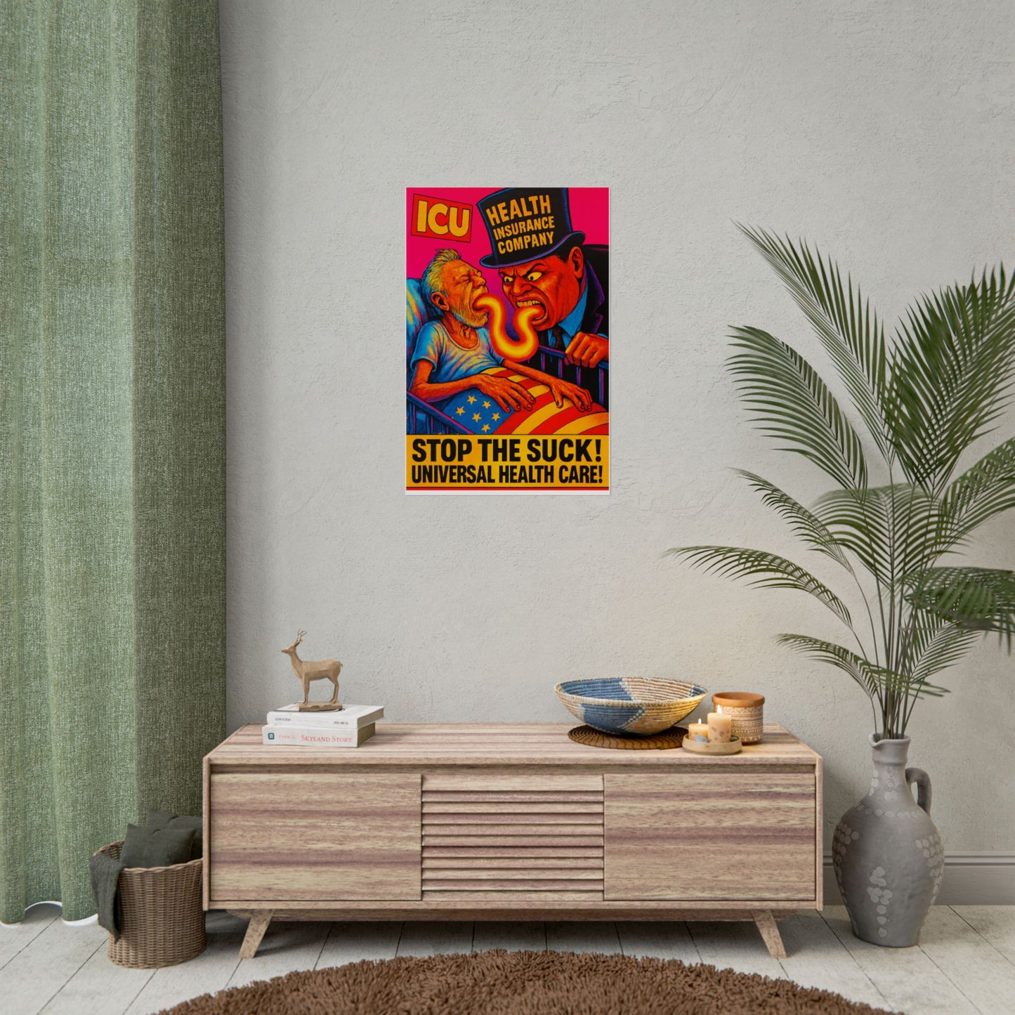 Colorful Protest Art Poster, Stop the Suck in 26, Activism Wall Art, Political Prints, Universal Health Care, Midterm Elections, oust elite
