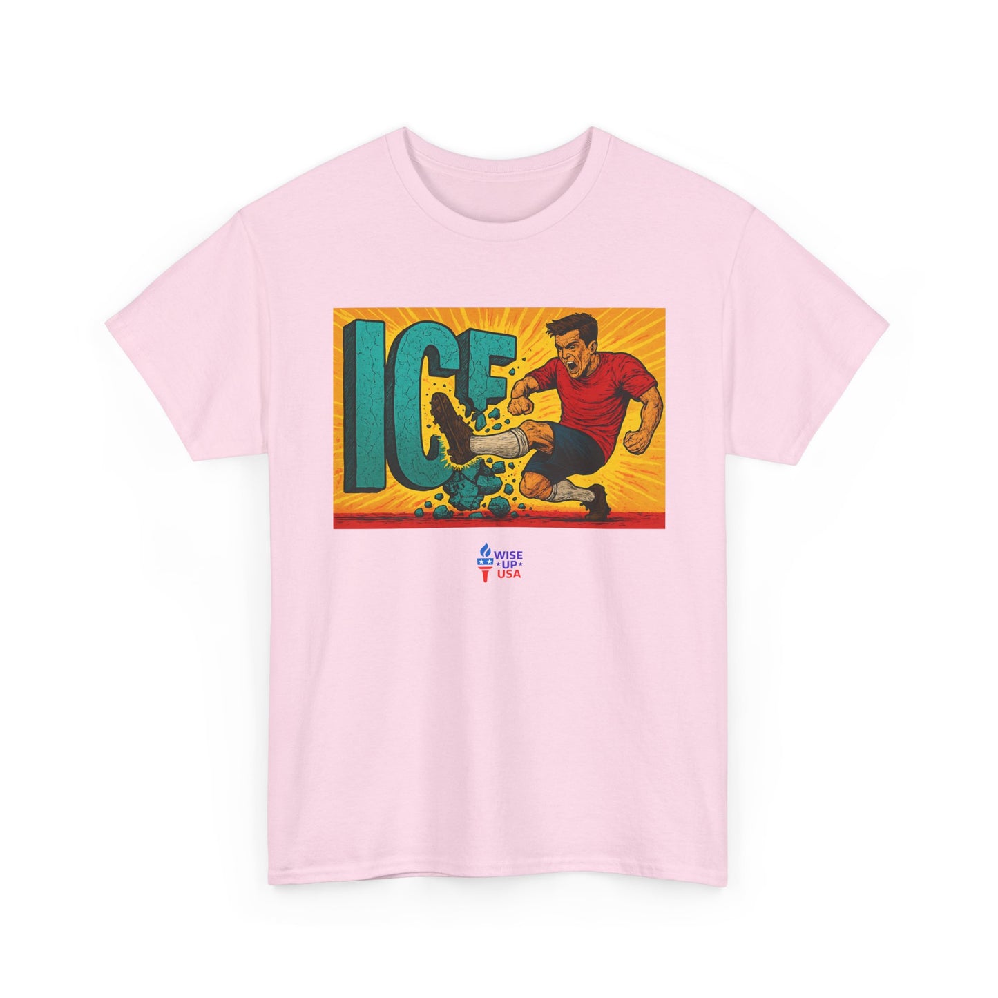Unisex Heavy Cotton Tee with Kick Ice! '26, Design, Election Day Apparel, Revolution, Gift for Activists, Midterm 26, Stop ice