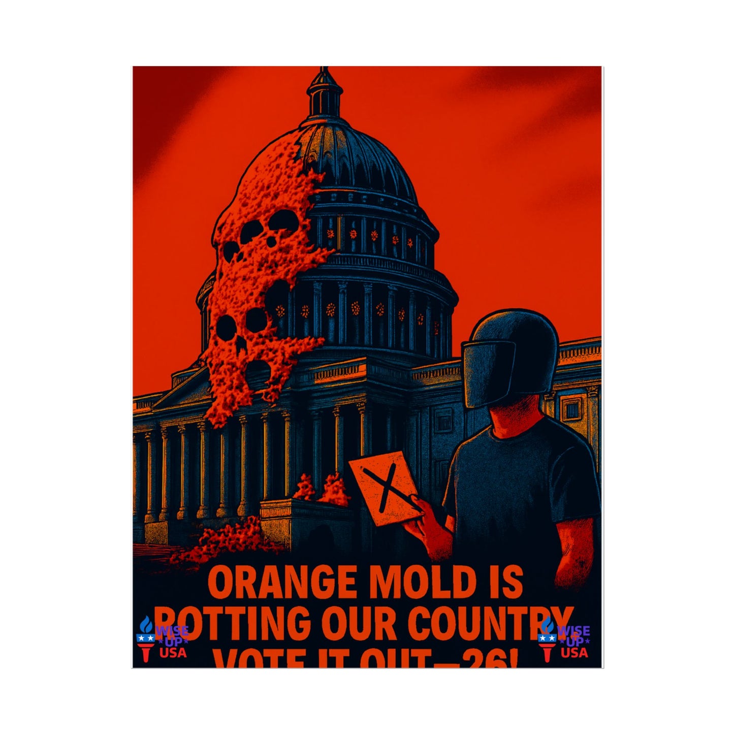 Colorful Protest Art Poster, Capitol Mold in 26, Activism Wall Art, Political Prints, Universal Health Care, Midterm Elections, oust elite